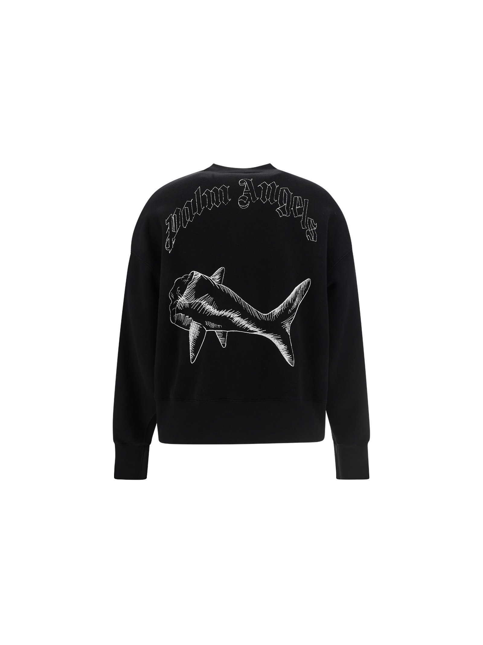 Shop Palm Angels Split Shark Sweatshirt In Black