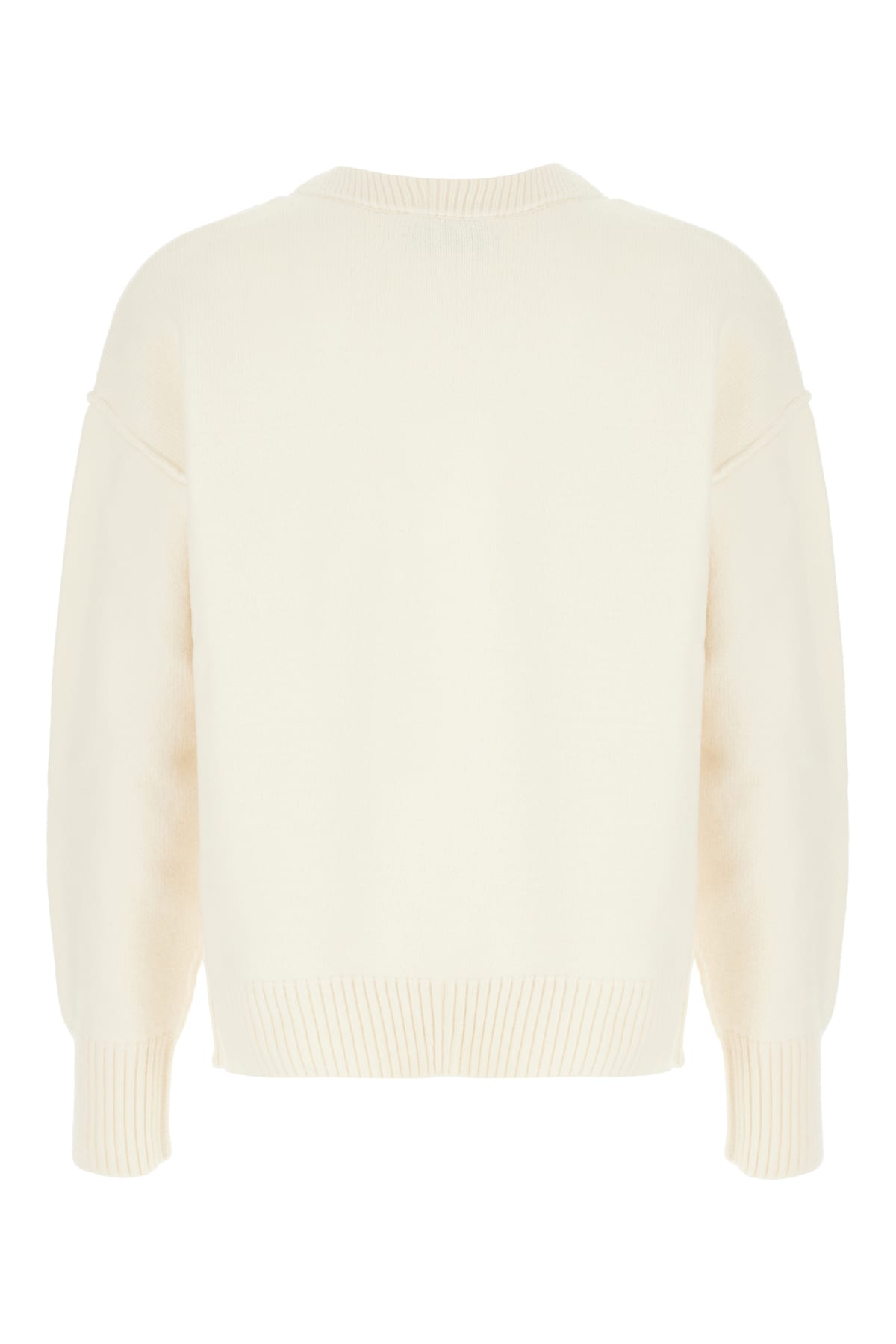 Ami Alexandre Mattiussi Ivory Wool Cardigan In Brown