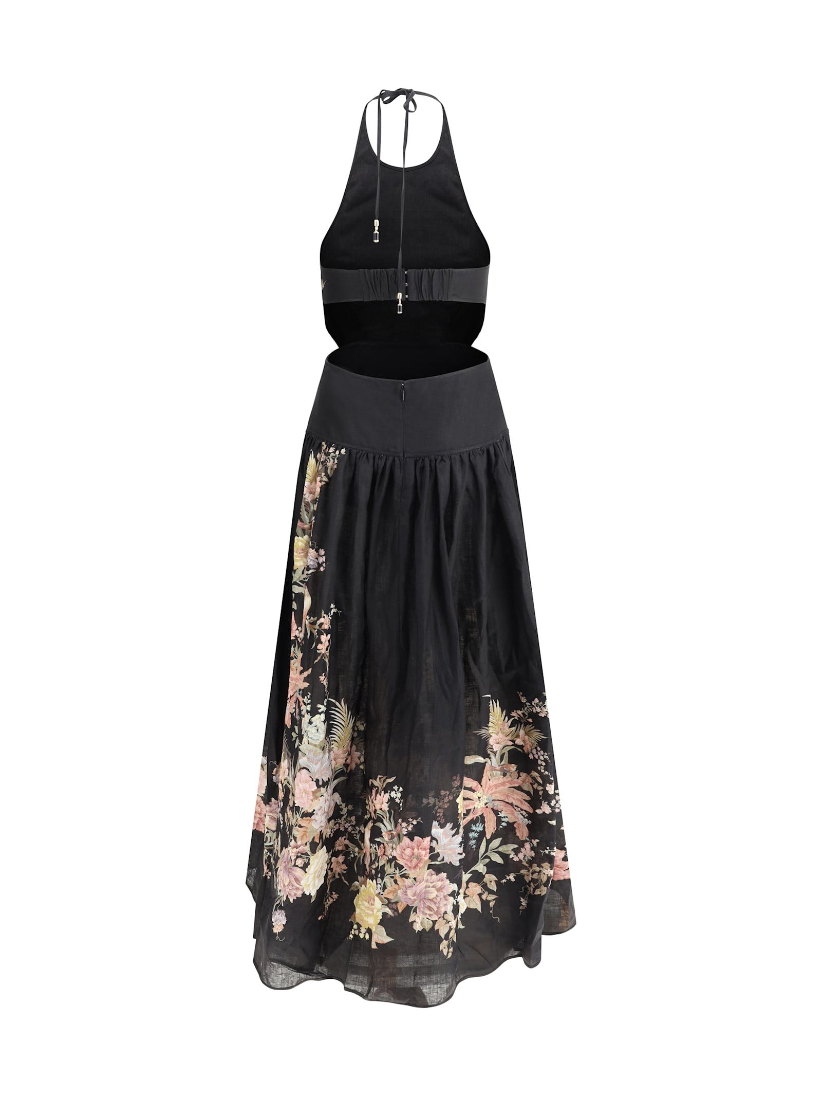 Shop Zimmermann Tallow Midi Dress In Black Multi Floral