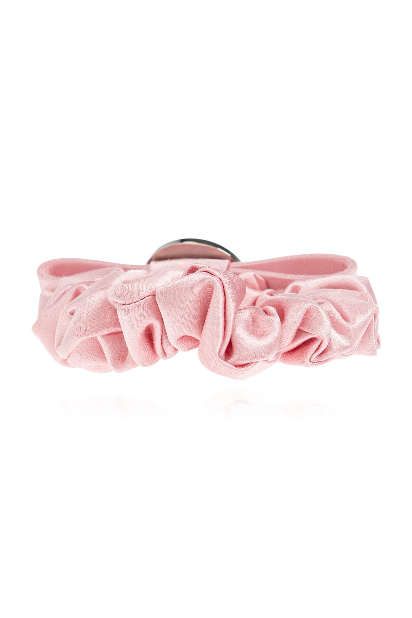 Versace Silk Hair Scrunchie In Pink