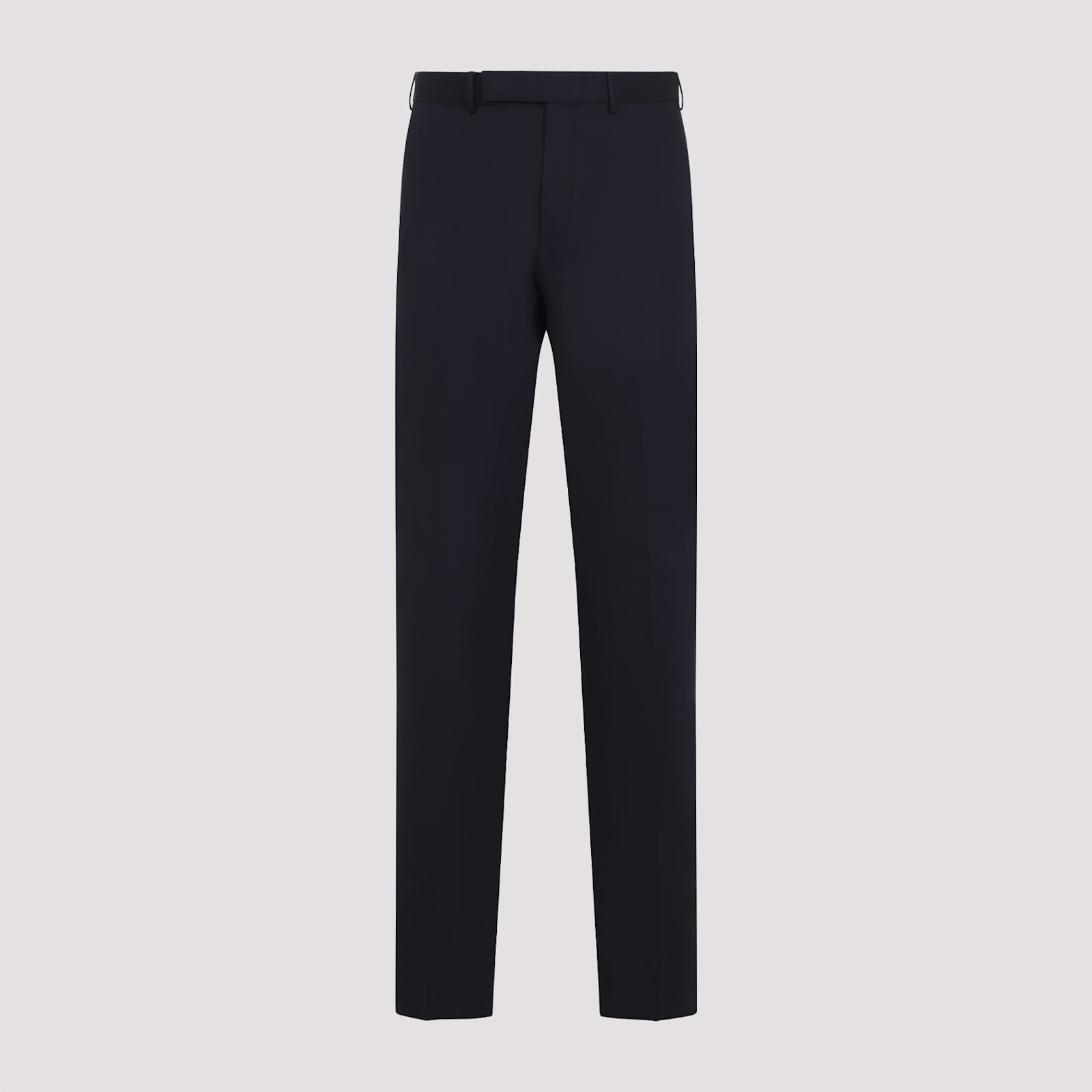 Zegna Cotton-lycra Formal Pants Back Slit In Blue