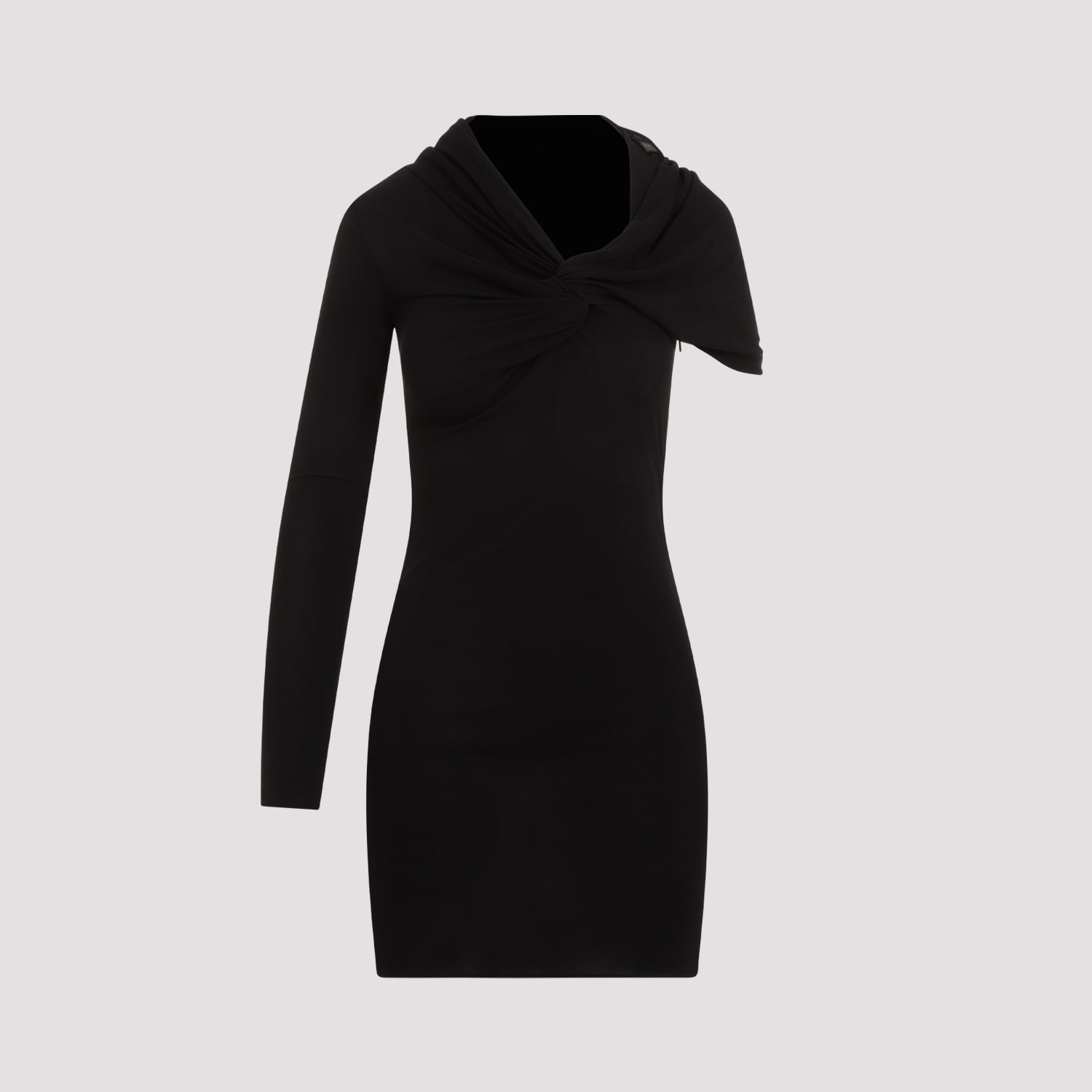 Shop Saint Laurent Viscose Mini Dress In Noir