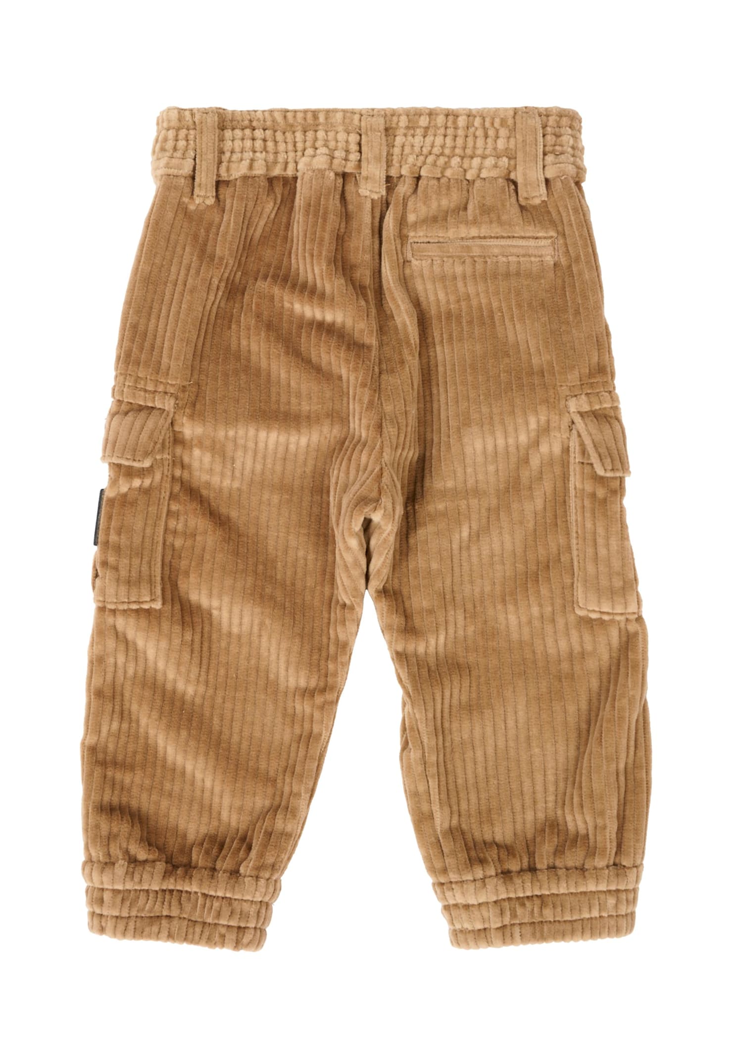 Dolce & Gabbana Brown Trousers For Baby Boy With Patch In Brown