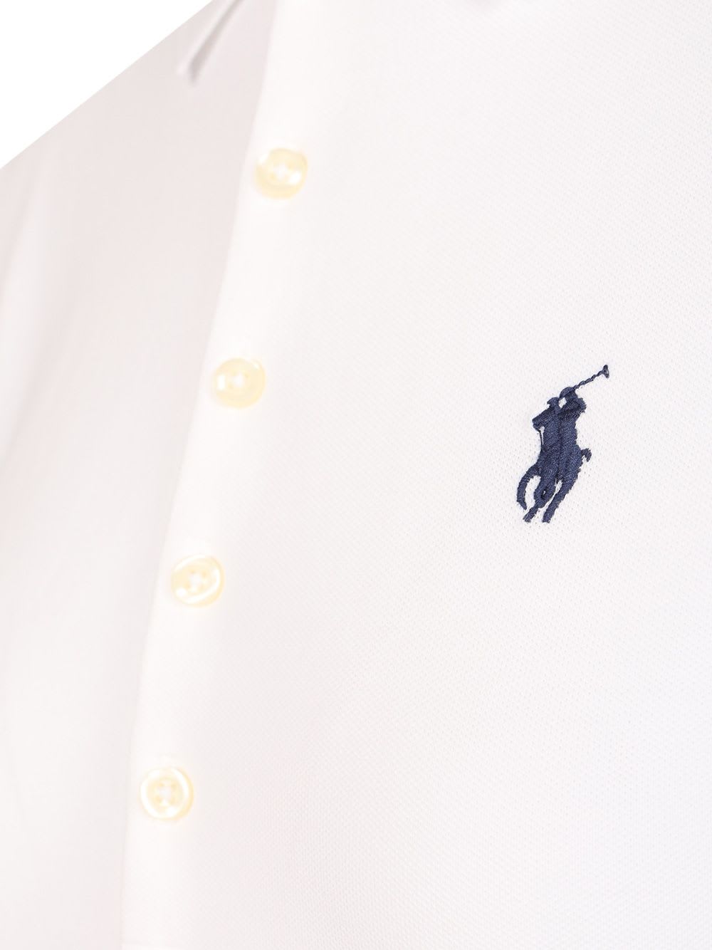 Polo Ralph Lauren Julie Polo-slim-short Sleeve-polo Shirt In White