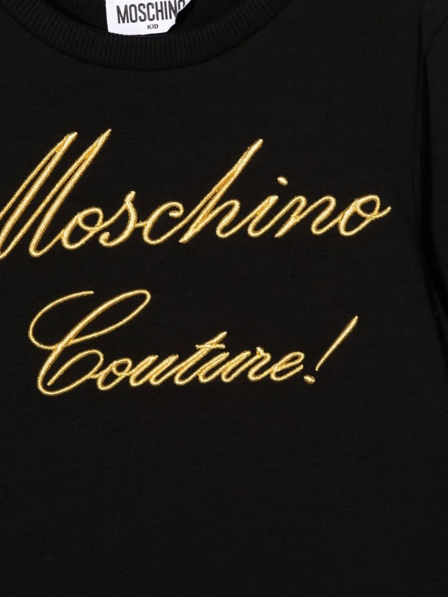 Shop Moschino Logo Dress In Black