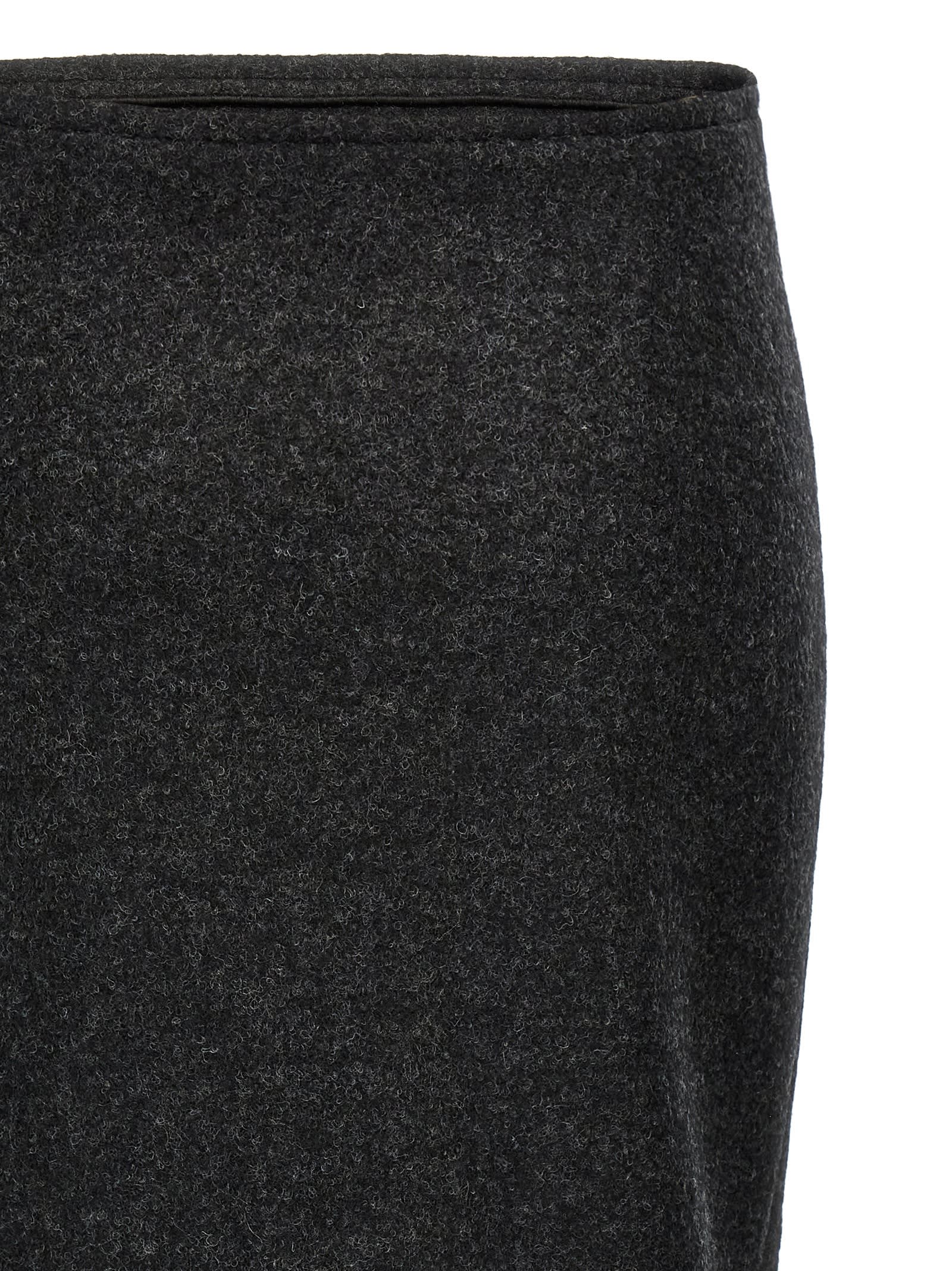 Shop Victoria Beckham Padded Tube Detail Skirt In Gray