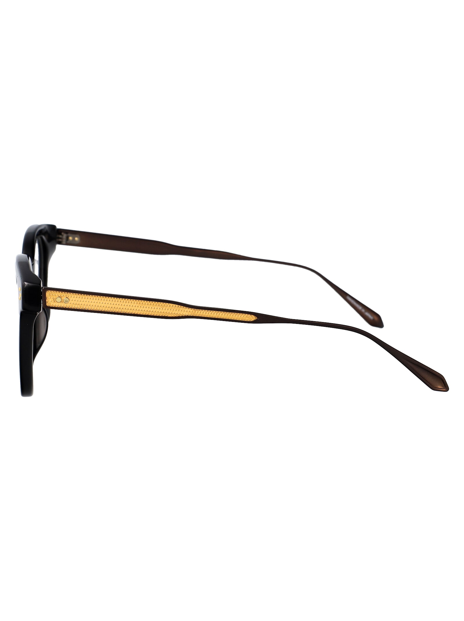 Linda Farrow Optical In Black/mattnickel/yellowgold/
