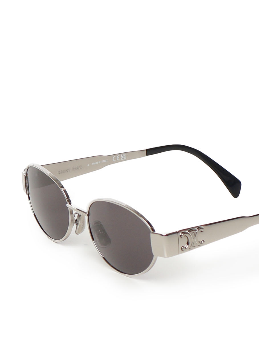 Celine Triomphe Metal 01 Metal Sunglasses In Black