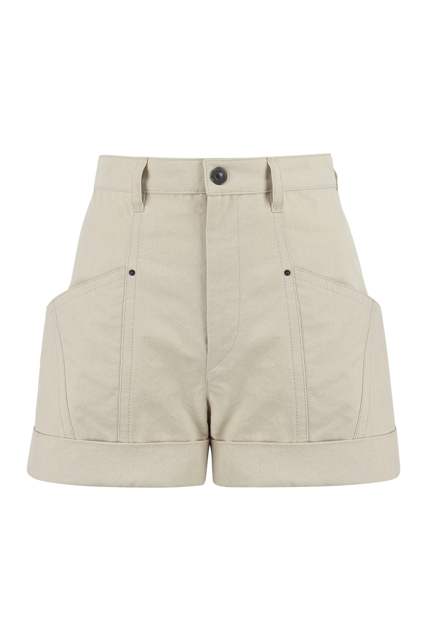 Shop Isabel Marant Tulya Cotton Shorts In Ecru