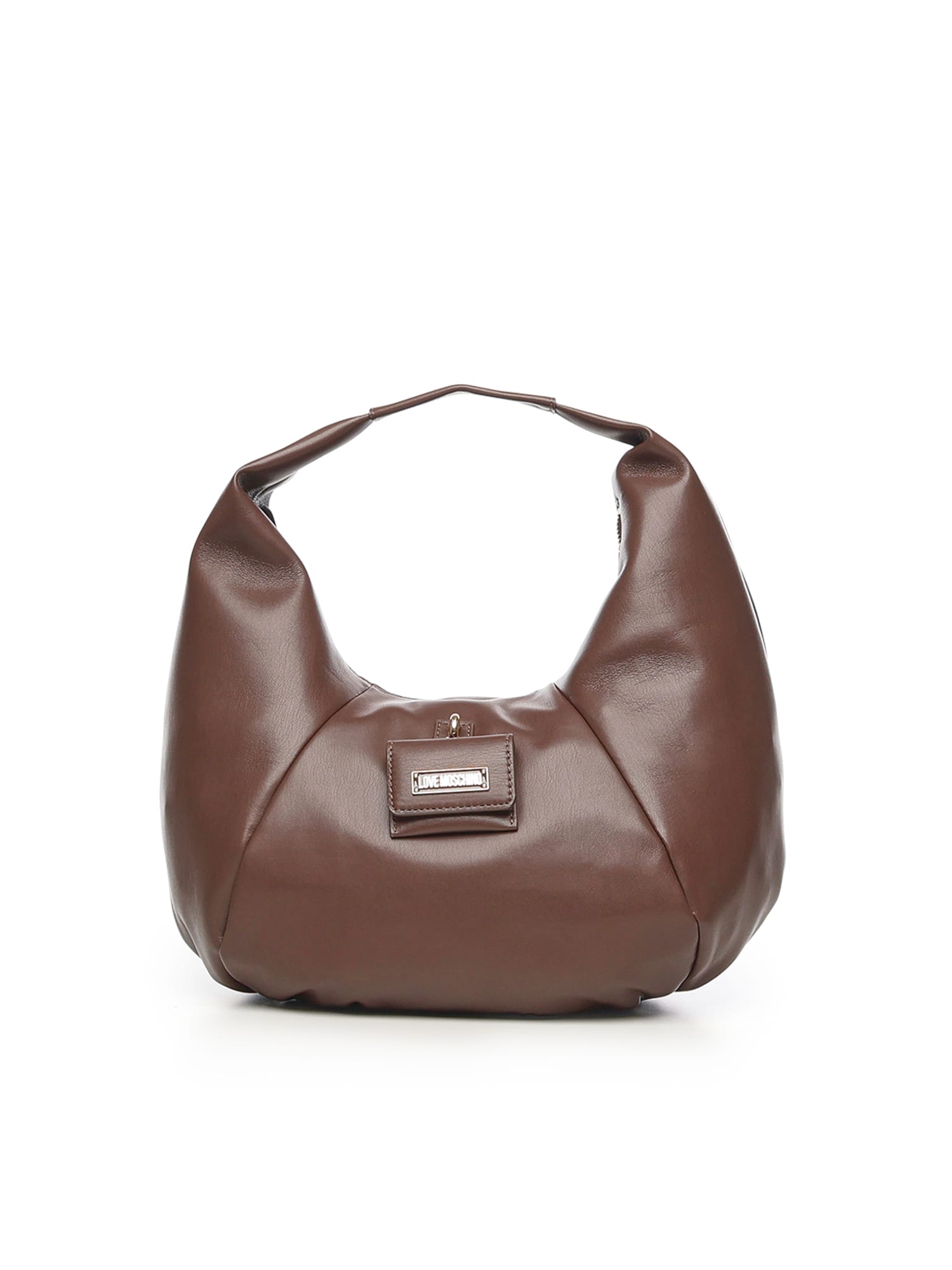 Love Moschino Logo-plaque Tote Bag In Brown