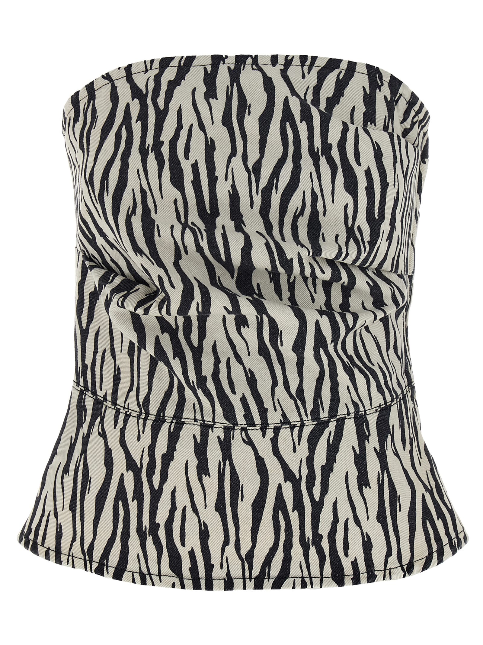 printed Denim Top