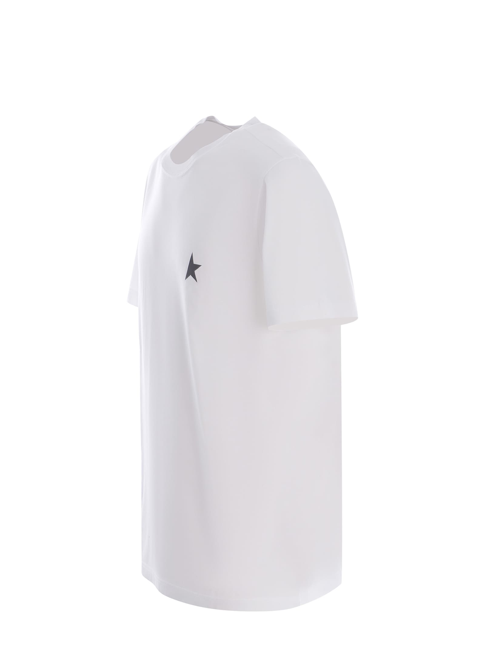 Shop Golden Goose T-shirt  Star Made Of Cotton In White