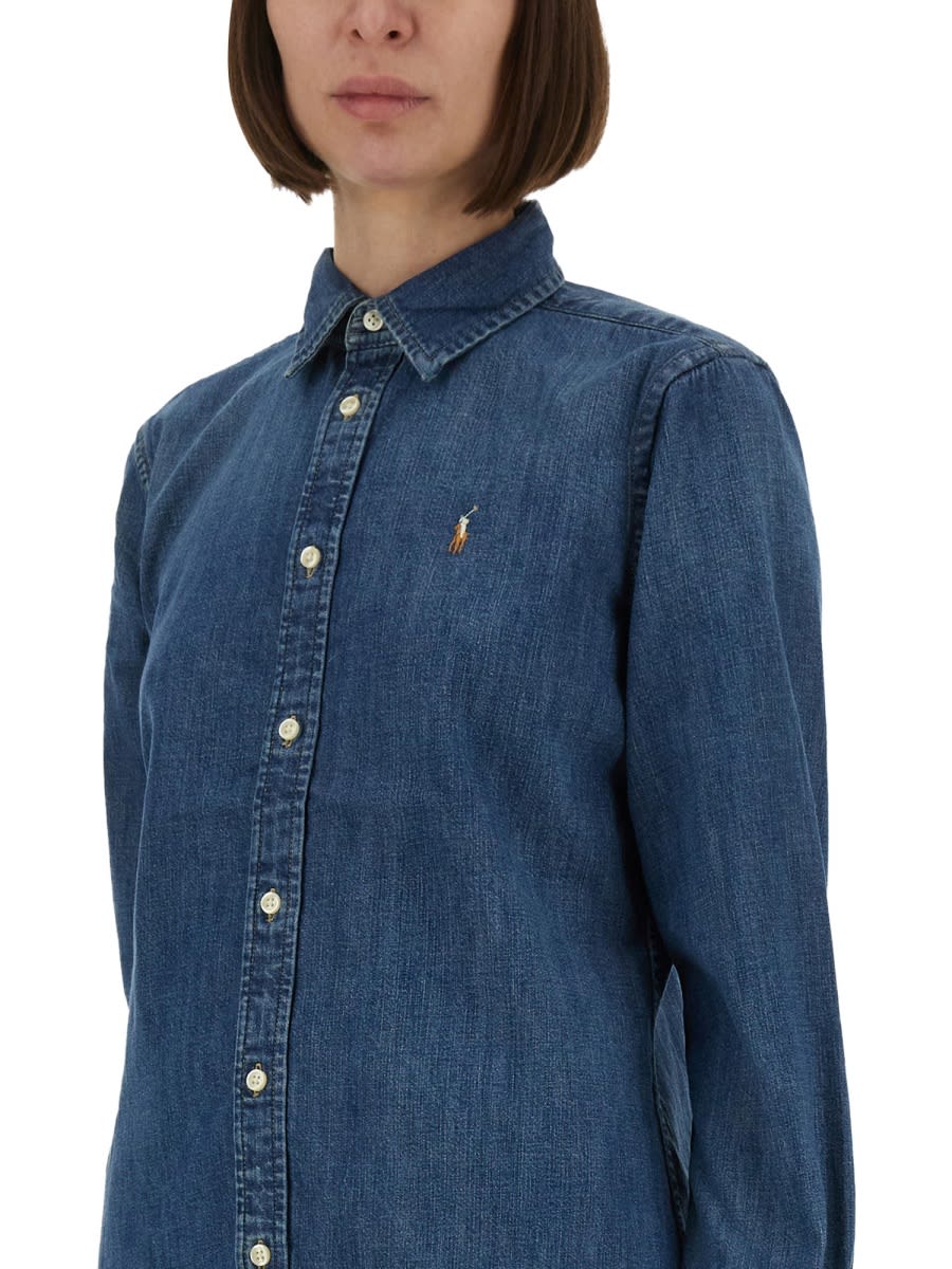 Polo Ralph Lauren Denim Shirt In Brown