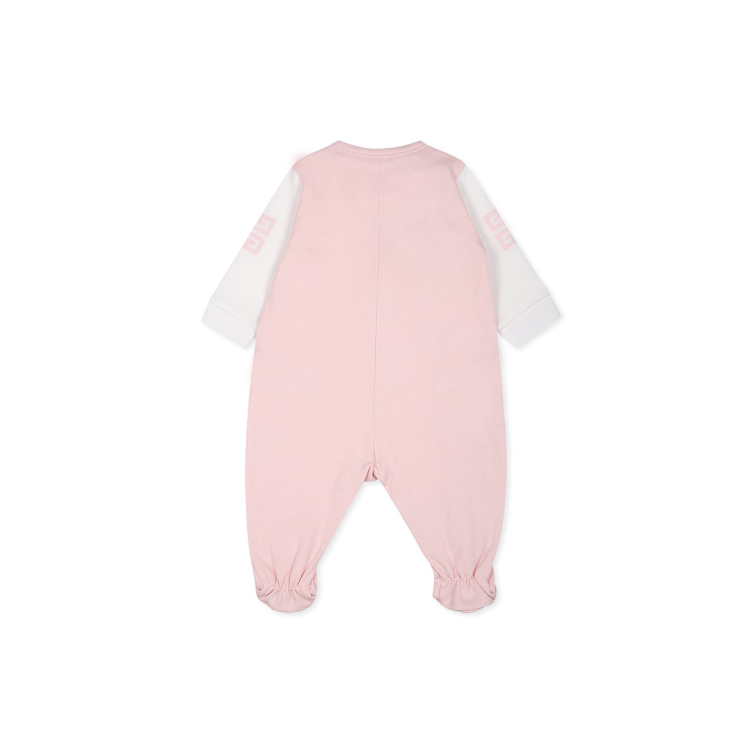 Shop Givenchy Pink Babygrow Set For Baby Girl With Logo