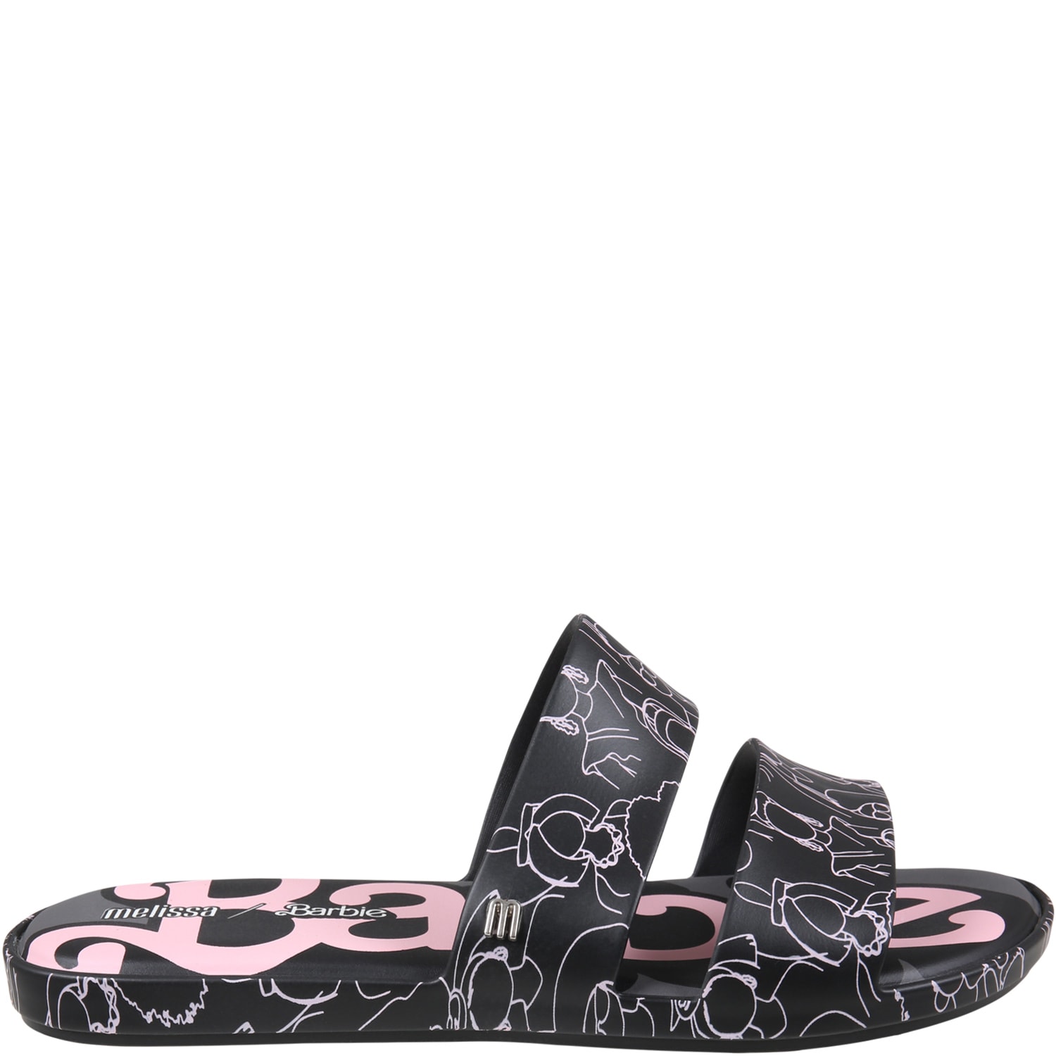 Melissa Black Sandals For Girl With Barbie