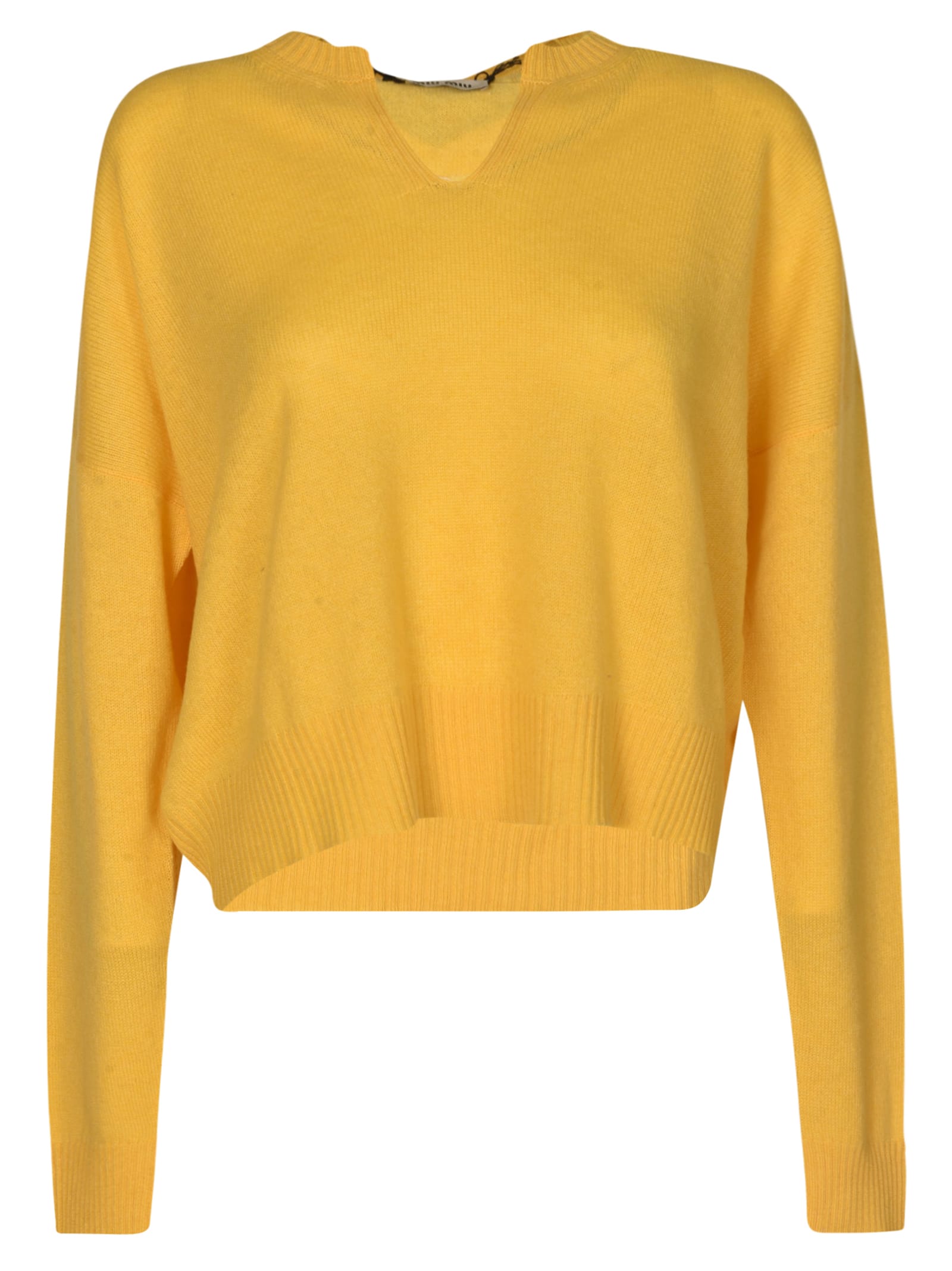 Shop Miu Miu Logo Cashmere Sweater In Cream