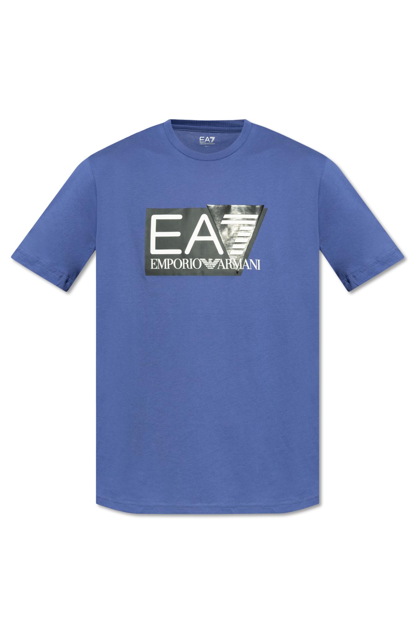 Shop Ea7 Emporio Armani T-shirt With Logo In Royal Blue