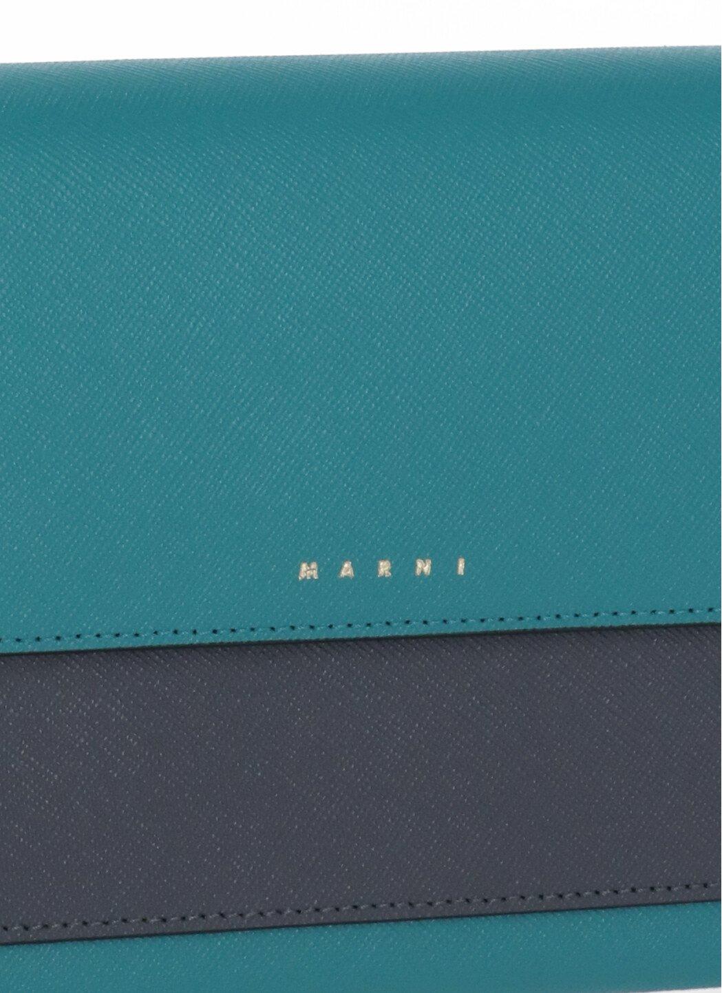 Shop Marni Foldover Crossbody Bag In Blue