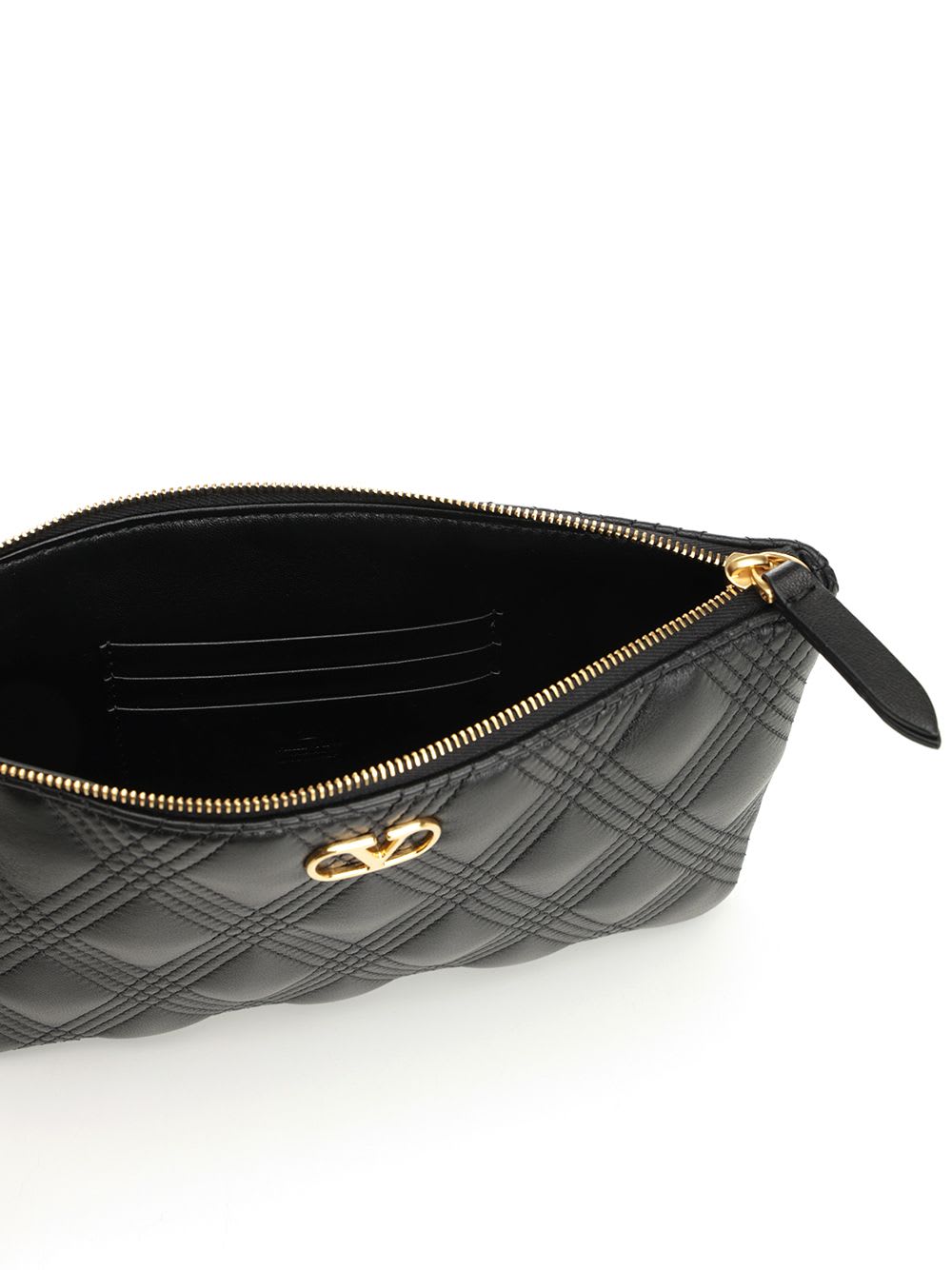 Valentino Medium Quiltie 67 Clutch Bag In Black