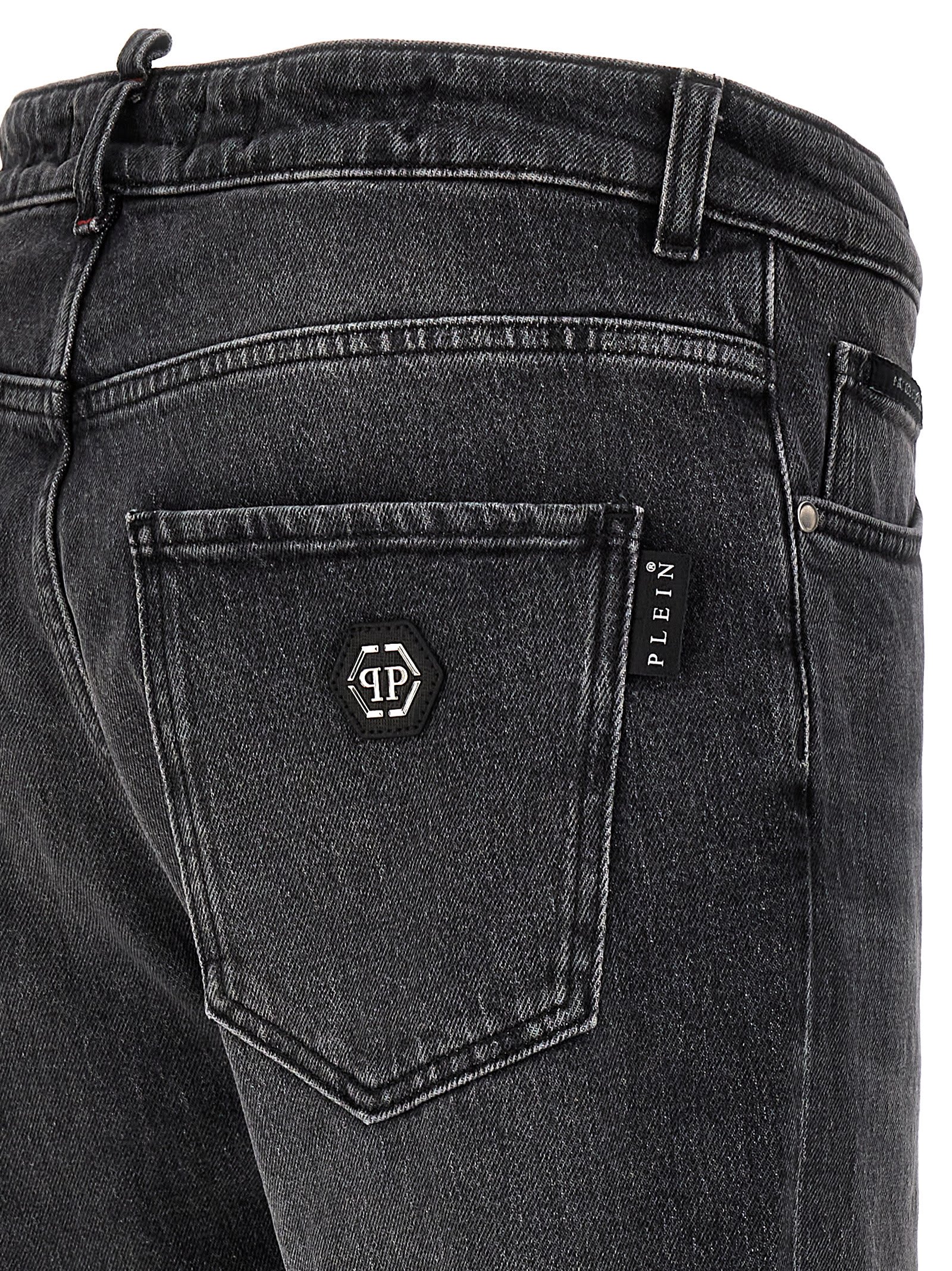 Shop Philipp Plein Denim Jeans In Gray