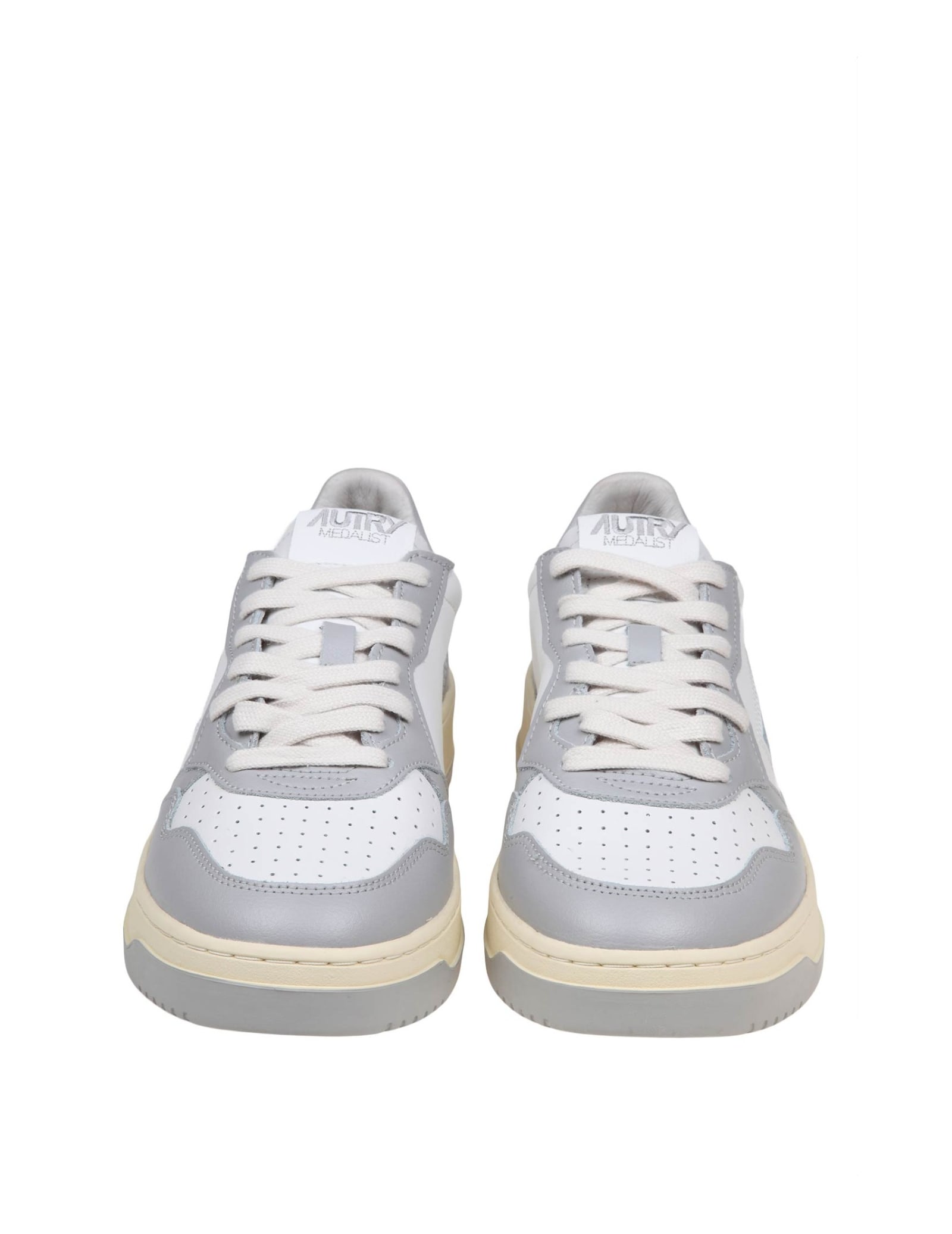 Shop Autry Sneakers In White And Gray Leather