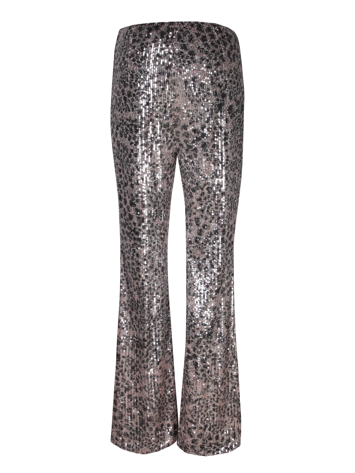 Liu •jo Sequin-embellished Straight-leg Trousers In Grey
