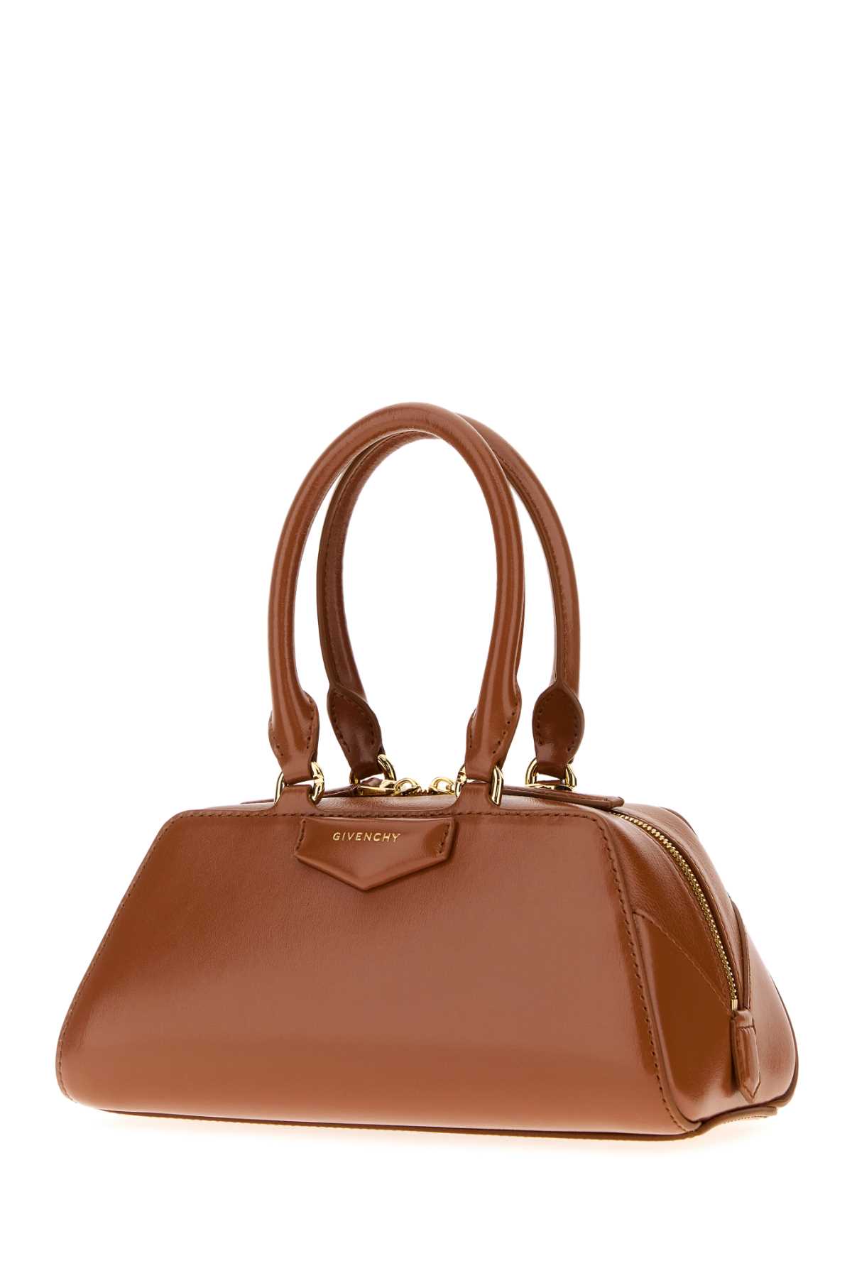 Givenchy Caramel Leather Mini Antigona Handbag In Brown