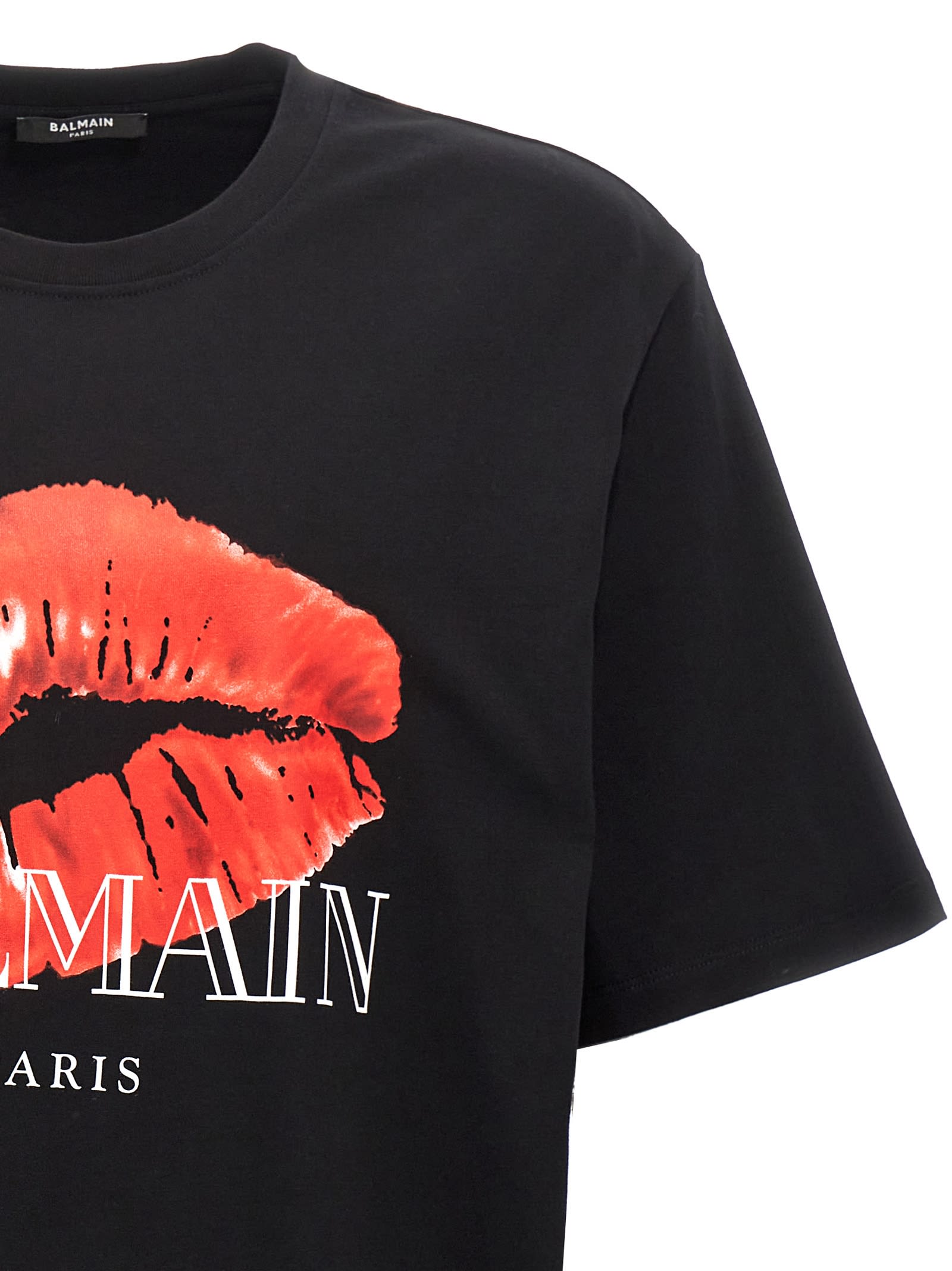 Shop Balmain Kiss T-shirt In Black