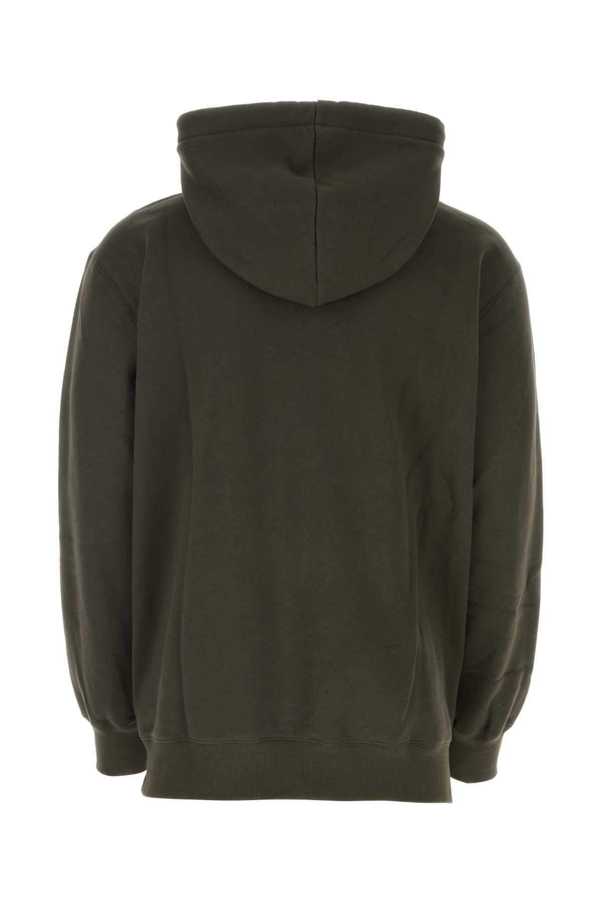Shop Lanvin Dark Green Cotton Oversize Sweatshirt In Loden