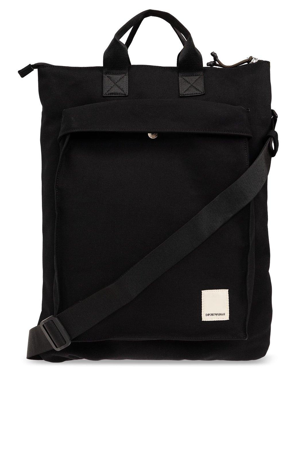 Emporio Armani Sustainable Collection Shoulder Bag In Nero