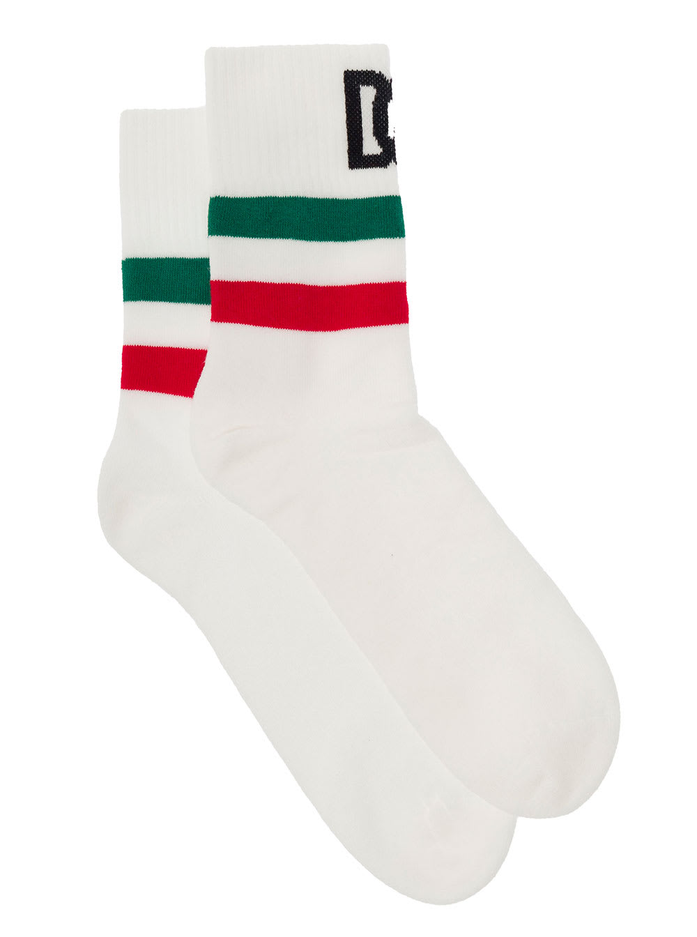Dolce & Gabbana Man s White Cotton Socks With Logo