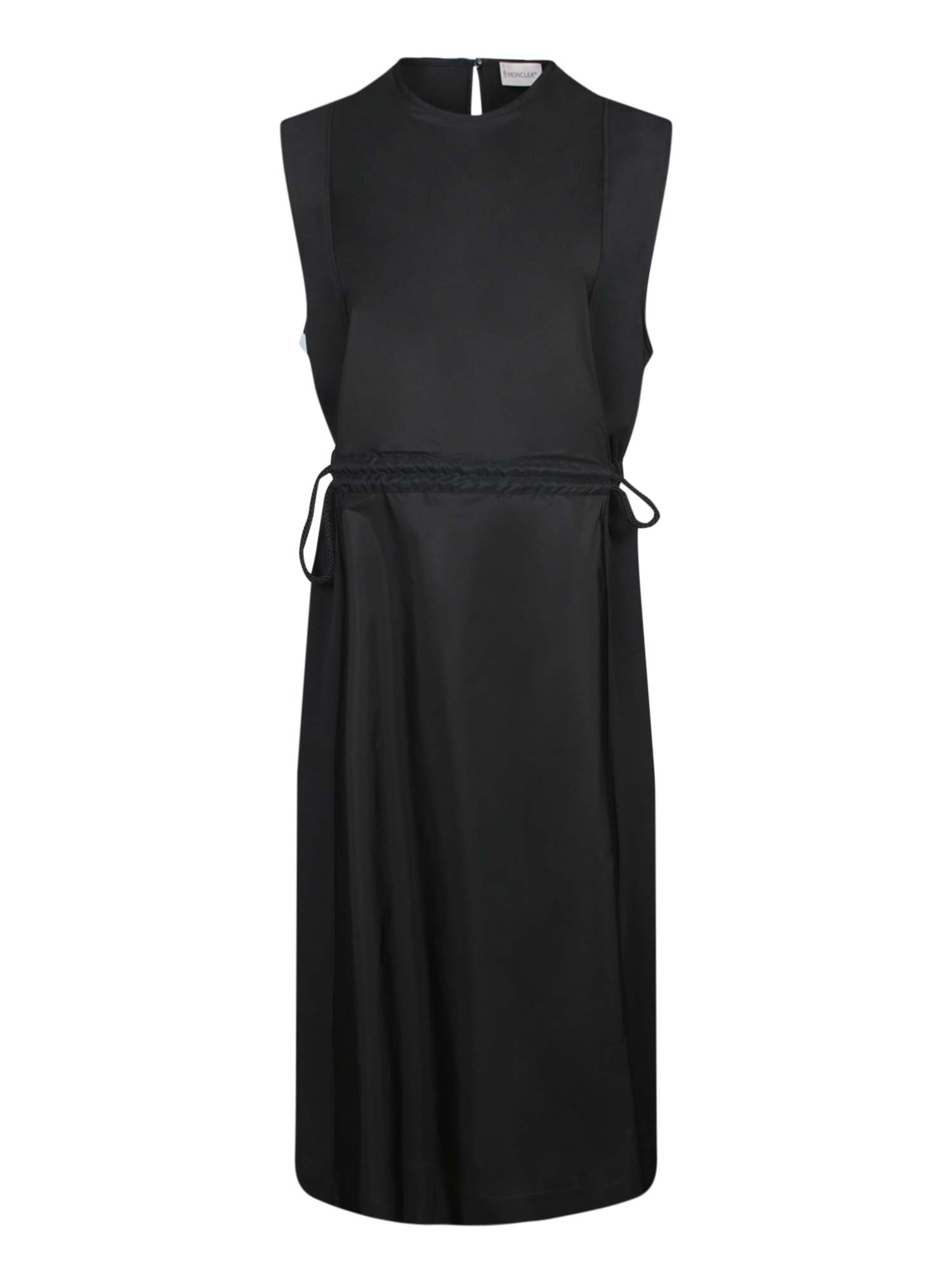 Black Nylon Jersey Midi Dress