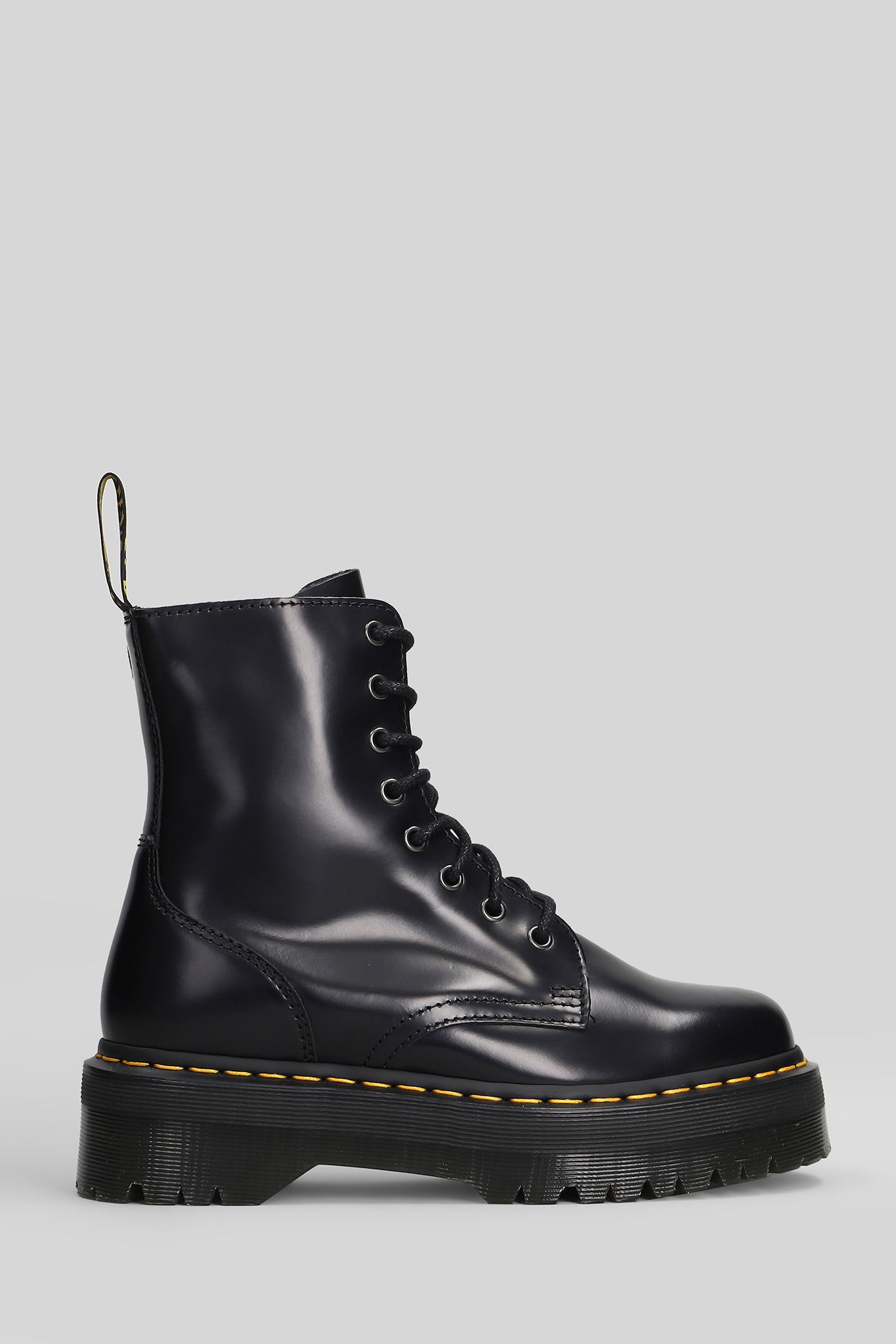 Dr. Martens Jadon Combat Boots In Black Leather