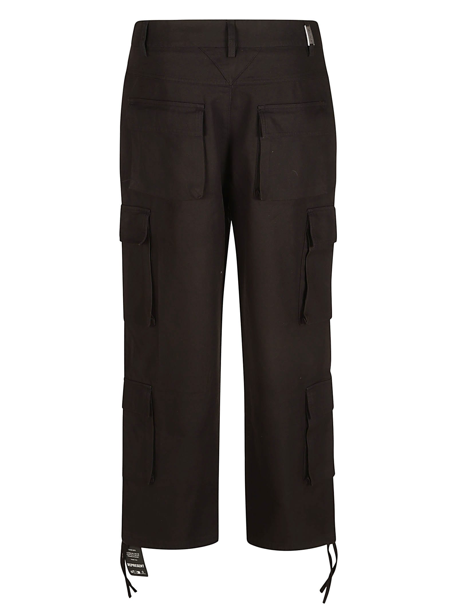 Shop Represent Baggy Cargo Trousers In Black