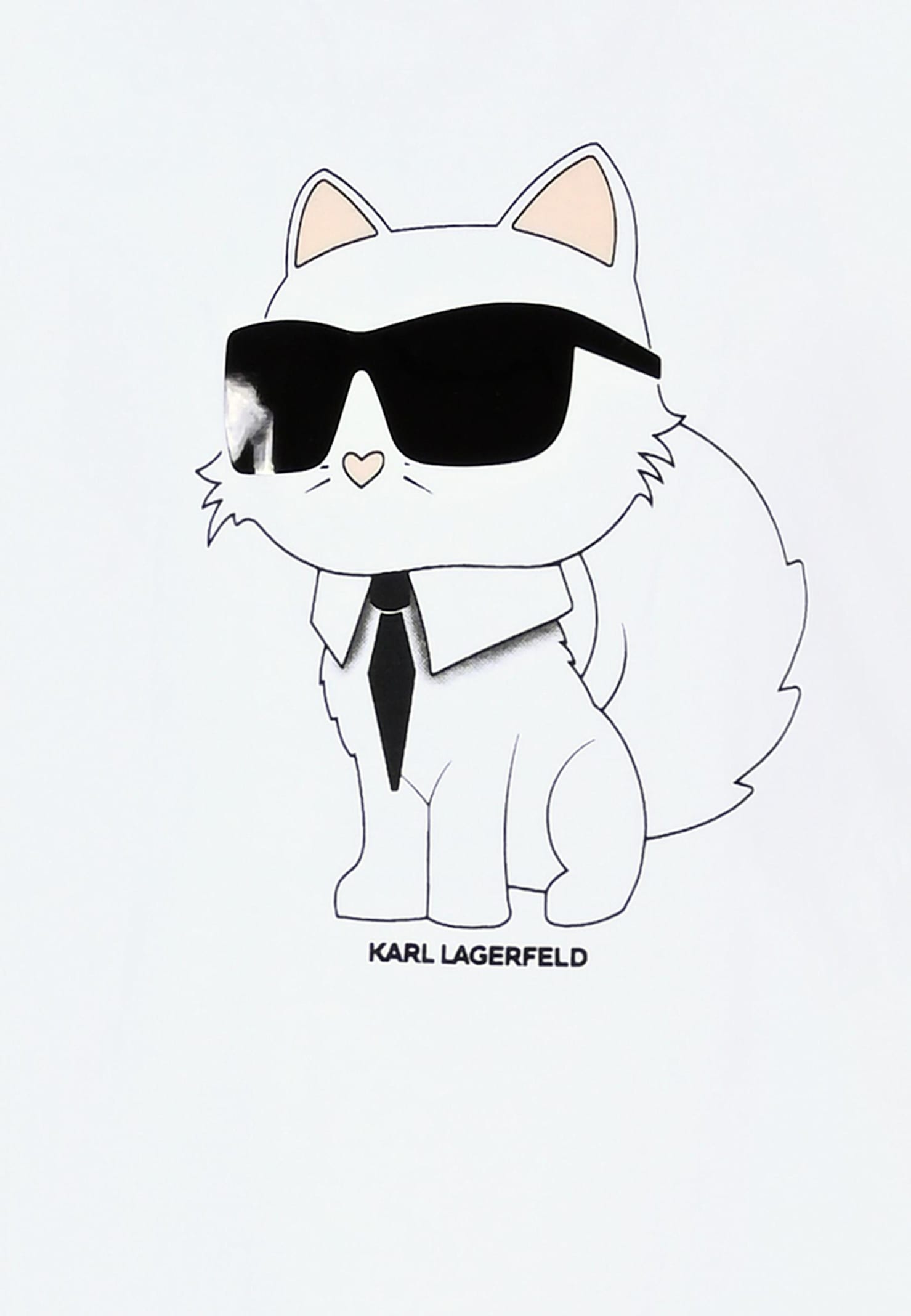 Karl Lagerfeld White T-shirt For Girl With Choupette In White