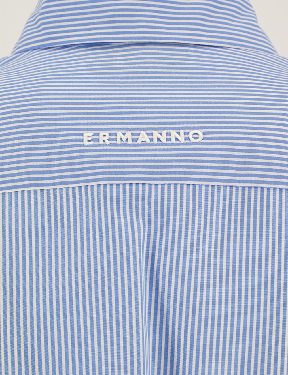 Shop Ermanno Firenze Blouse In Whitr/light Blue