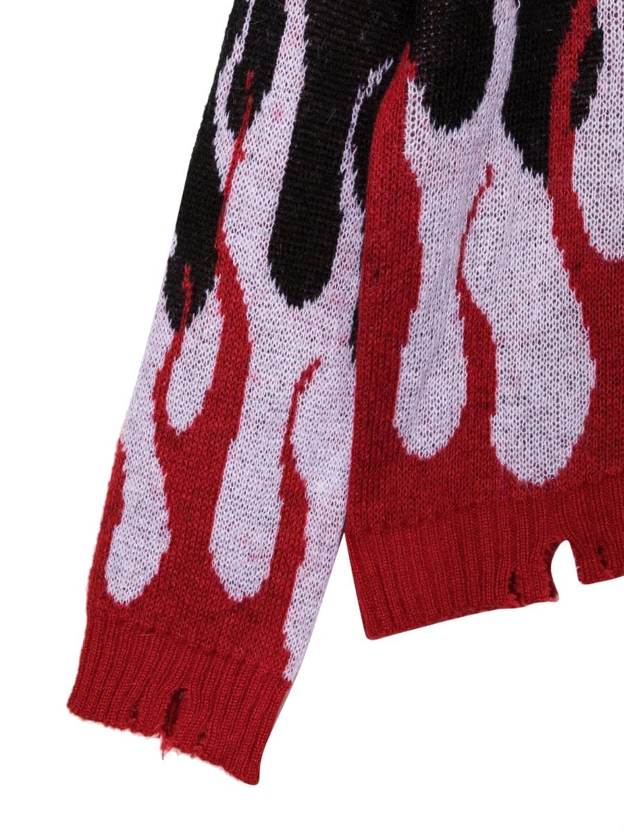 Vision Of Super Black Sweater With Double Flames In Black