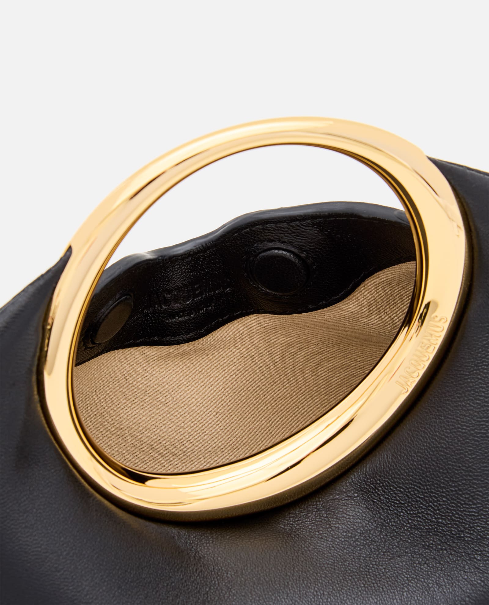 Jacquemus Small Calino Leather Top Handle Bag In Black