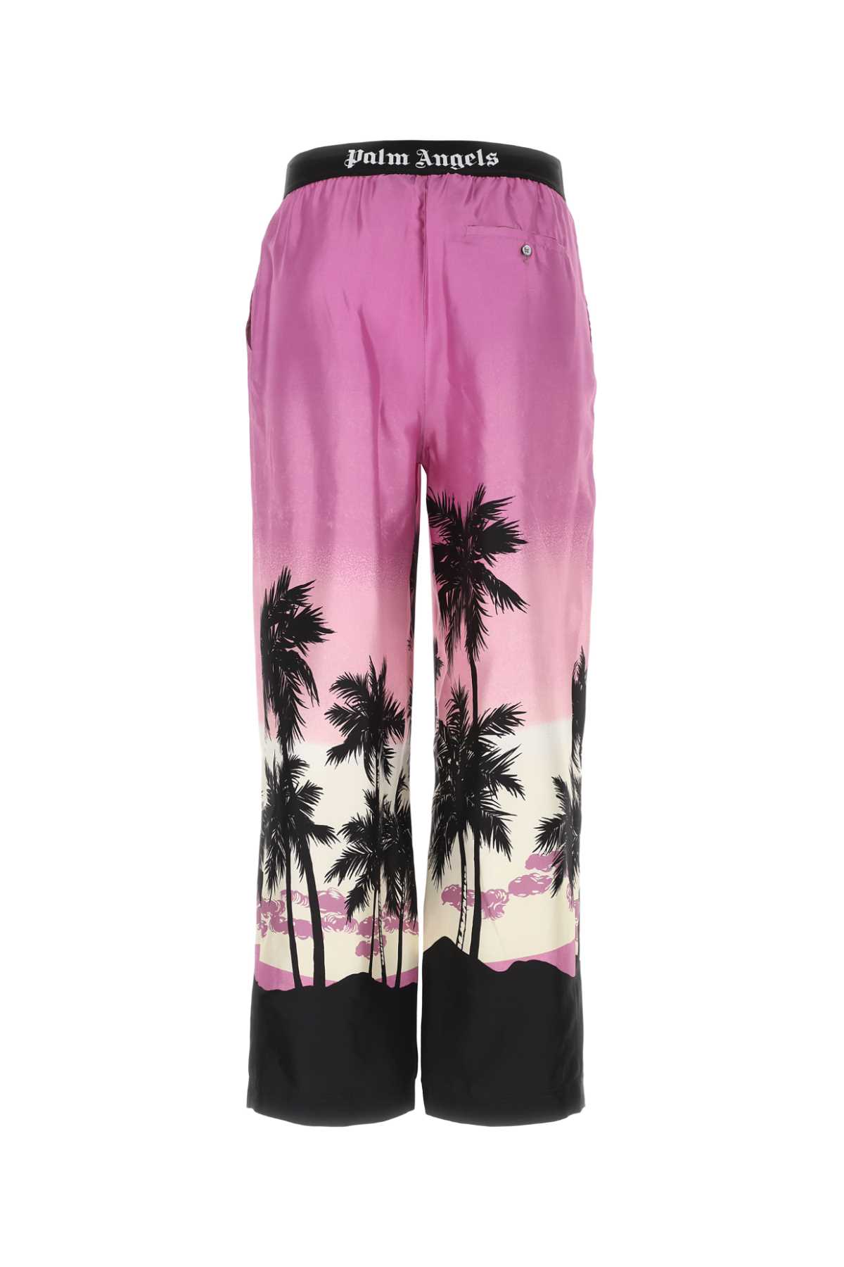 Shop Palm Angels Printed Silk Pyjama Pant In Multicolor