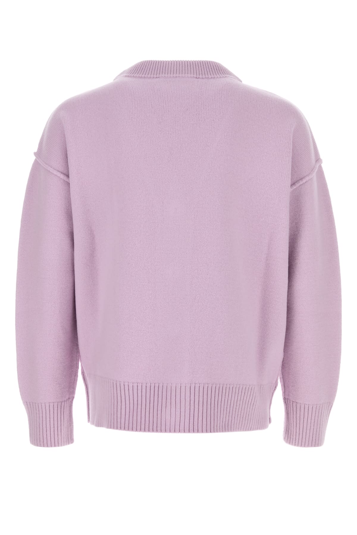 Ami Alexandre Mattiussi Ami Men Lilac Wool Cardigan In Lilaecru
