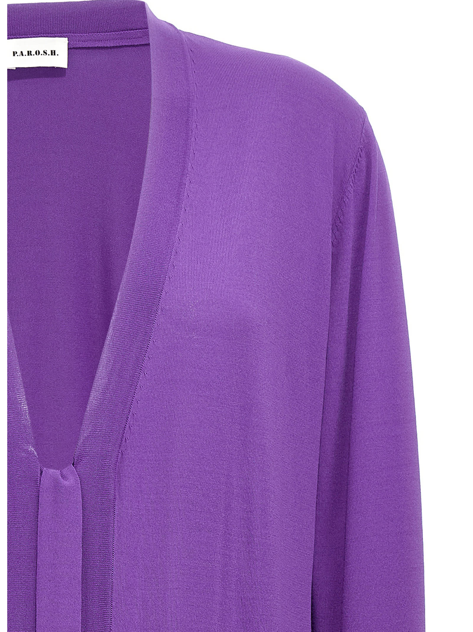Shop P.a.r.o.s.h Roux Cardigan In Purple
