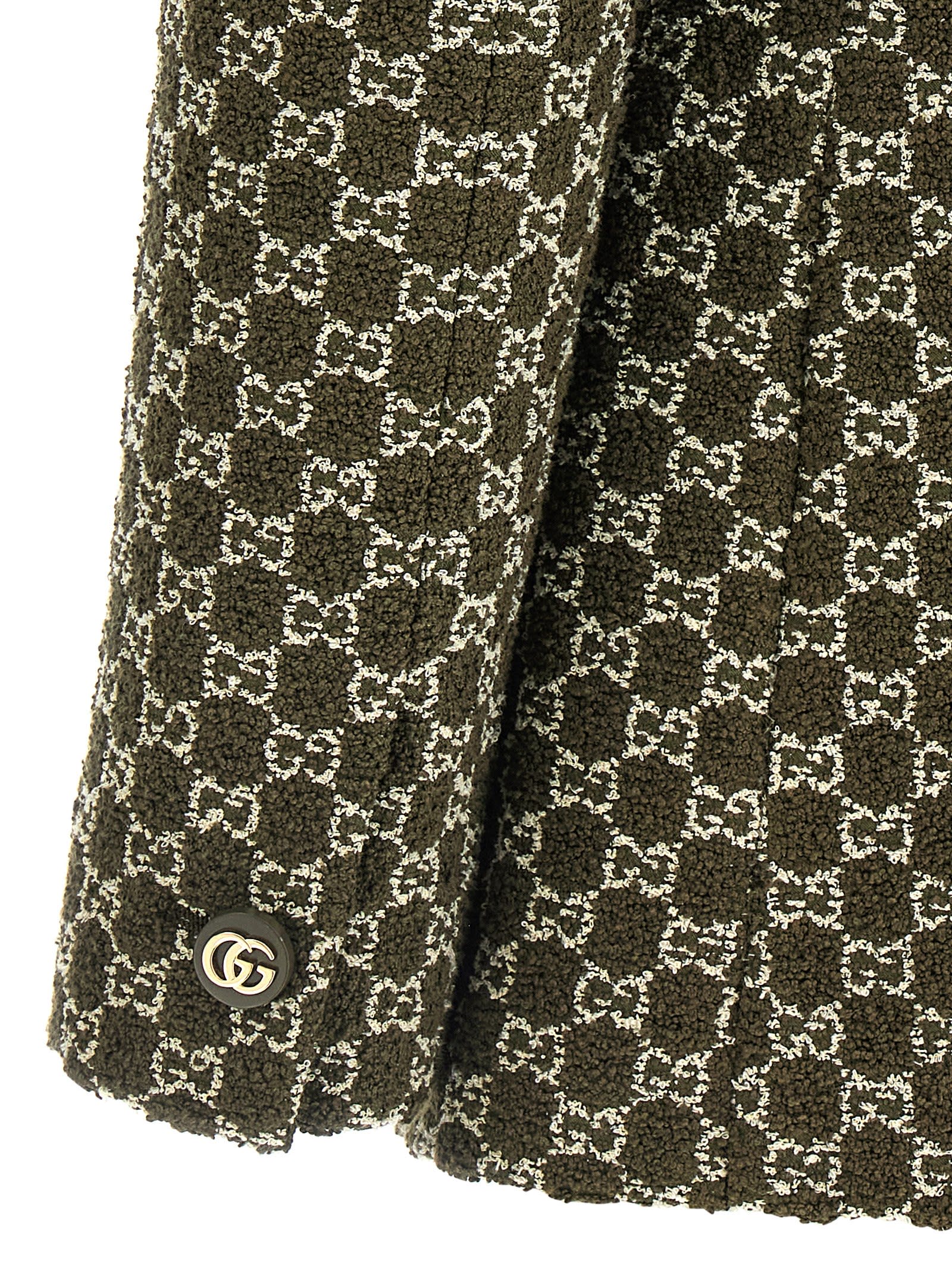 Gucci Gg Bouclé Blazer In Green