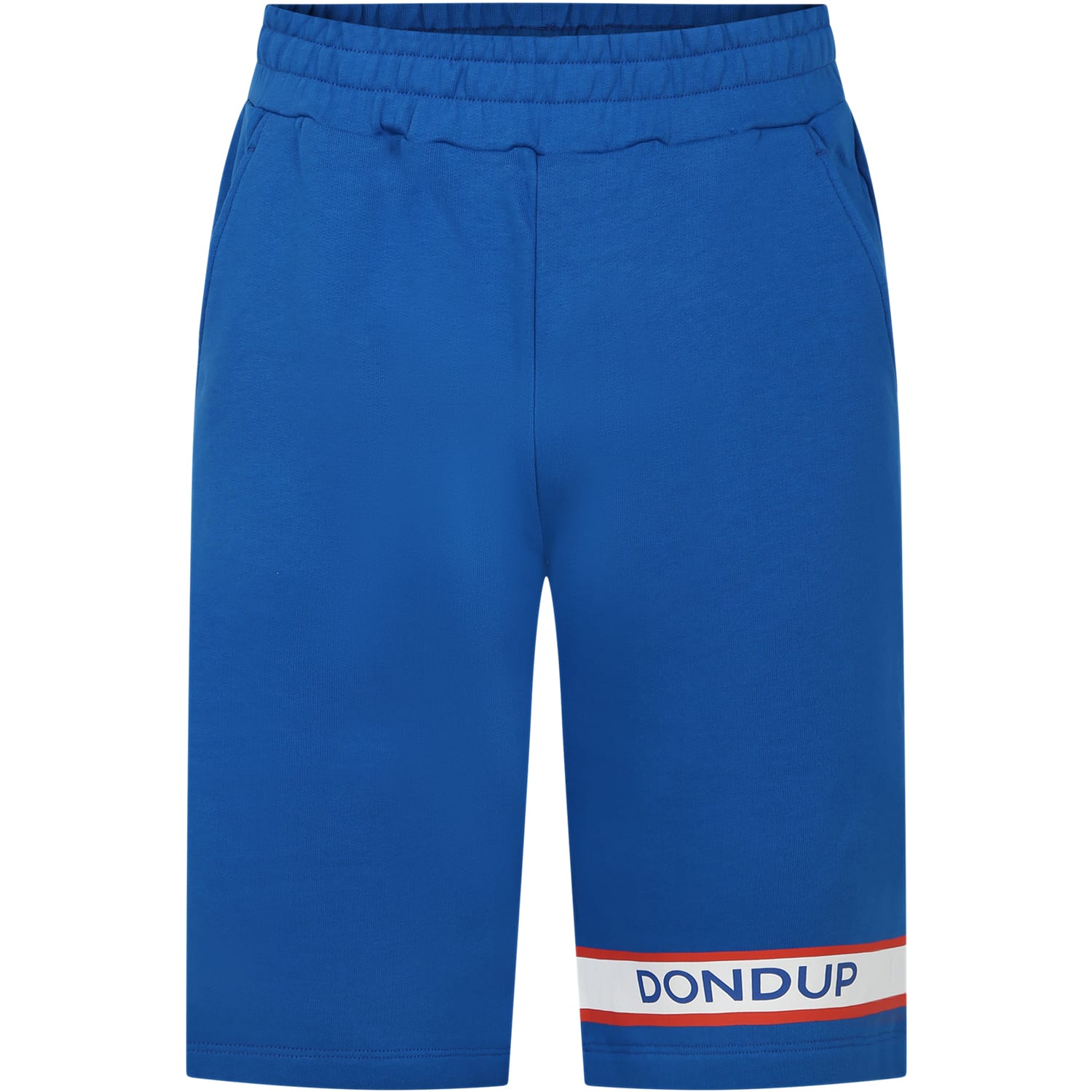 Dondup Kids' Pantalon Bleu Pour Garçon Avec Logo In Blue