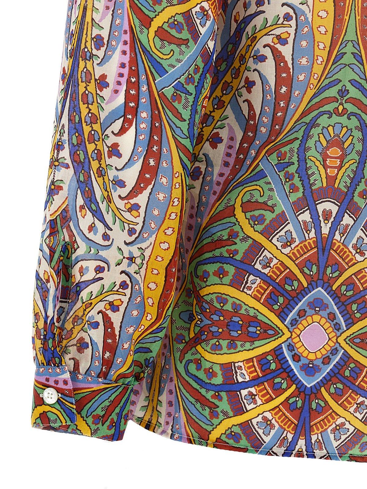 Shop Etro Paisley Print Long-sleeved Shirt In Multicolor