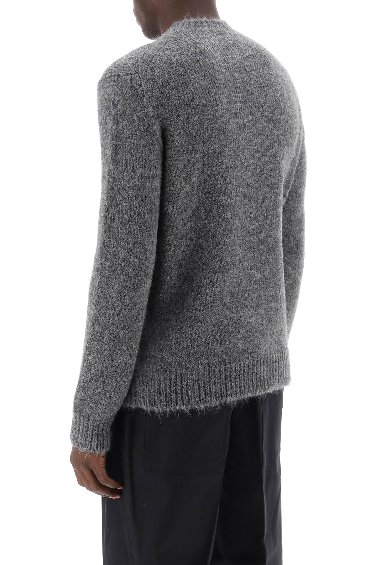 Shop Jil Sander Alpaca Crew Neck Sweater In Pebble (grey)