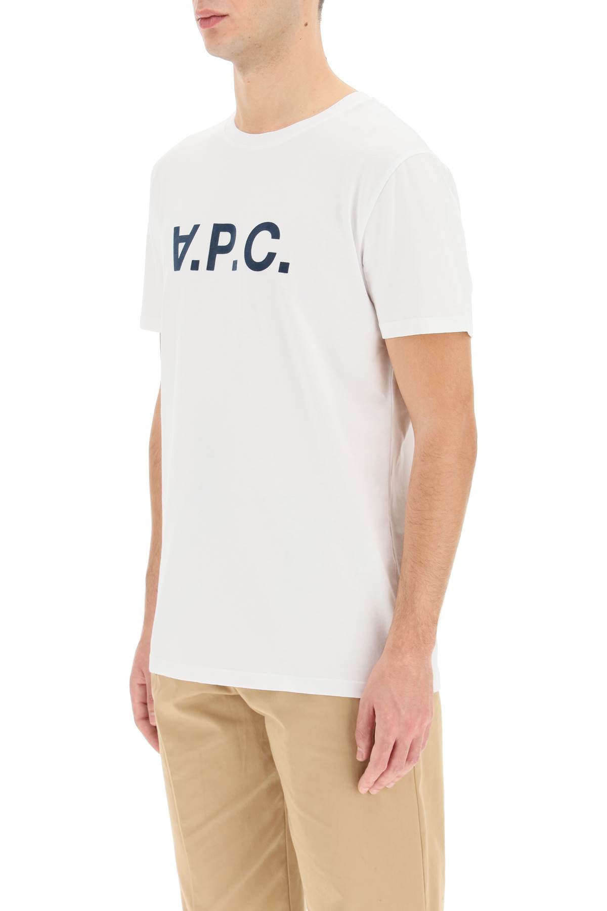 Shop Apc Flocked Vpc Logo T-shirt In White