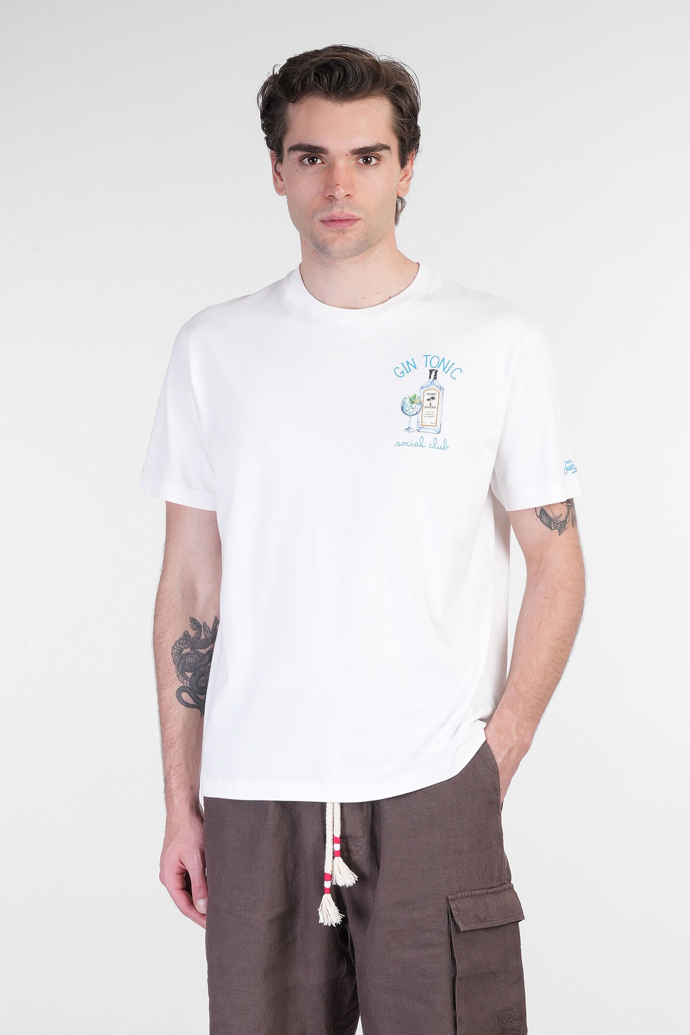 Mc2 Saint Barth Tshirt Man T-shirt In White Cotton In White