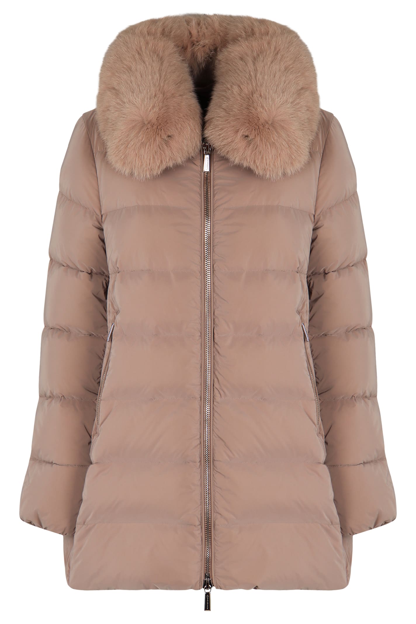Moorer Dorado Fur Collar Down Jacket In Burgundy