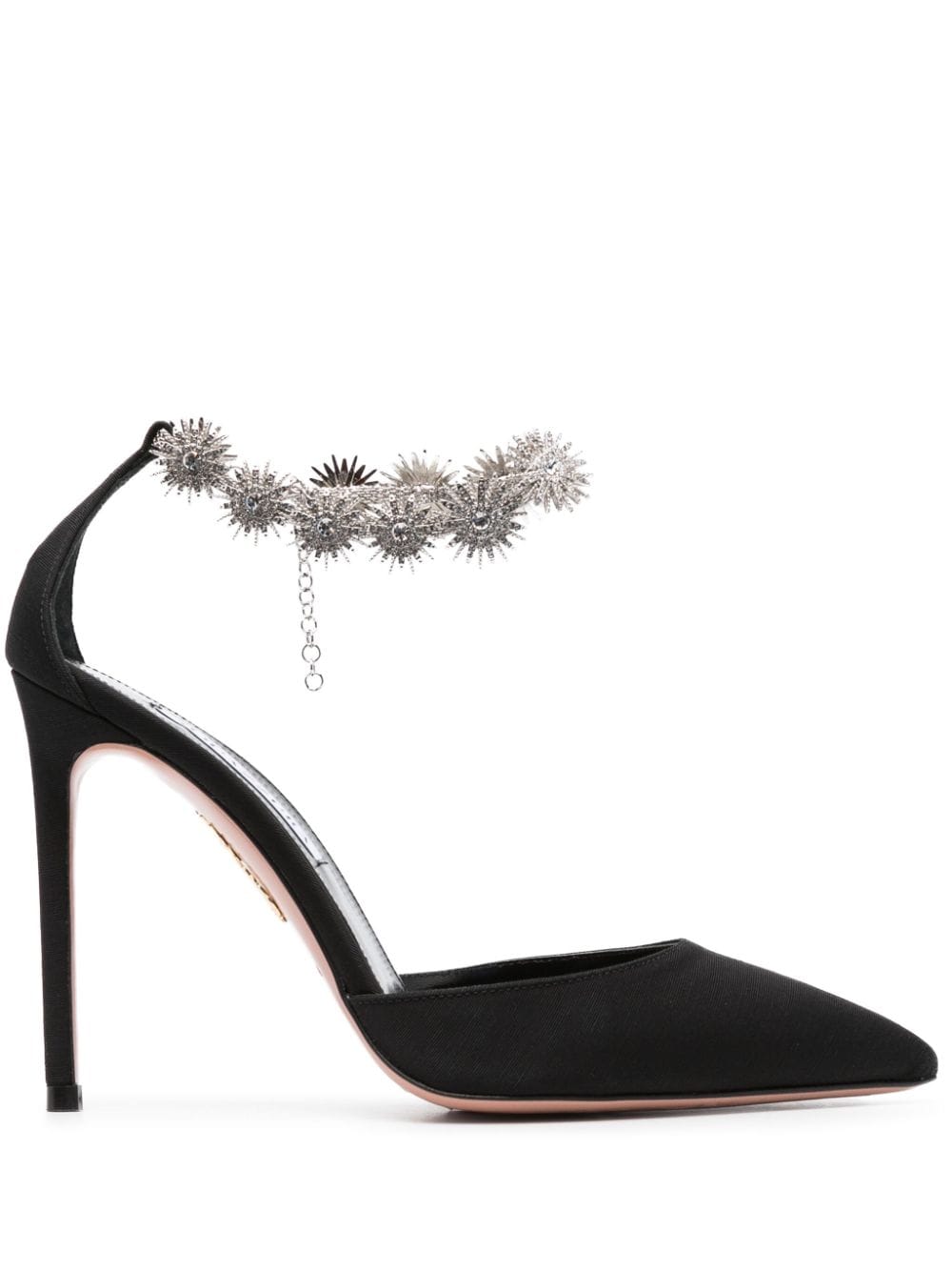 Aquazzura Comet 105 Crystal-embellished Pumps In Black