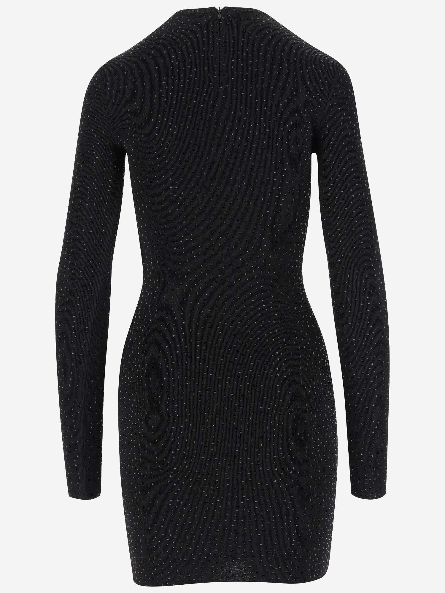 Shop Balenciaga Stretch Viscose Dress In Black